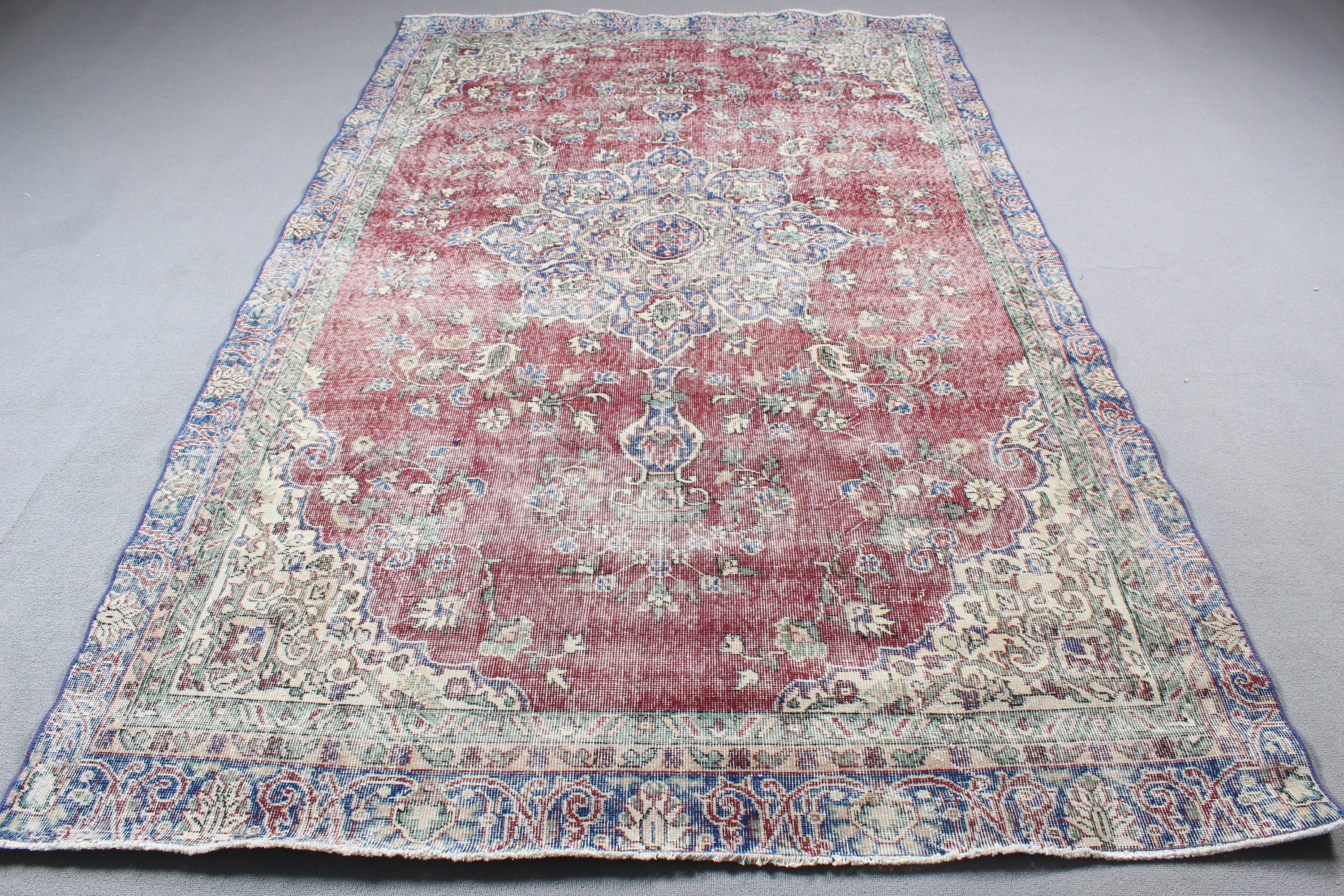 5.8x9.5 ft Büyük Halı, Oturma Odası Halıları, Yatak Odası Halısı, Oryantal Halılar, Türk Halıları, Kırmızı Mutfak Halıları, Salon Halıları, Salon Halısı, Vintage Halı