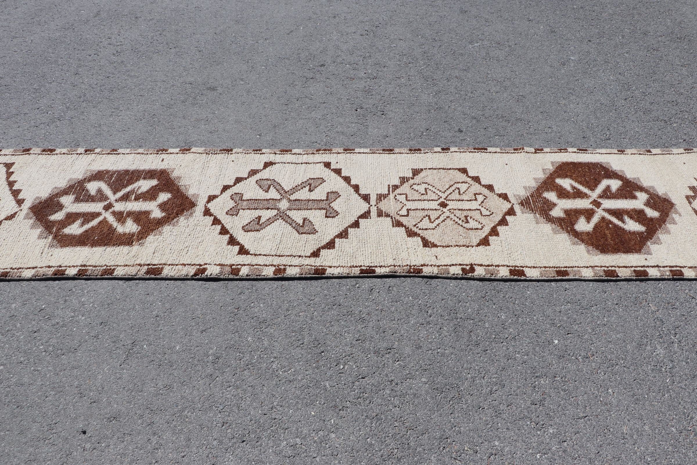 2.7x13.5 ft Runner Rug, Anatolian Rugs, Aztec Rug, Turkish Rugs, Vintage Rugs, Rugs for Corridor, Corridor Rug, Cool Rug, Beige Antique Rug