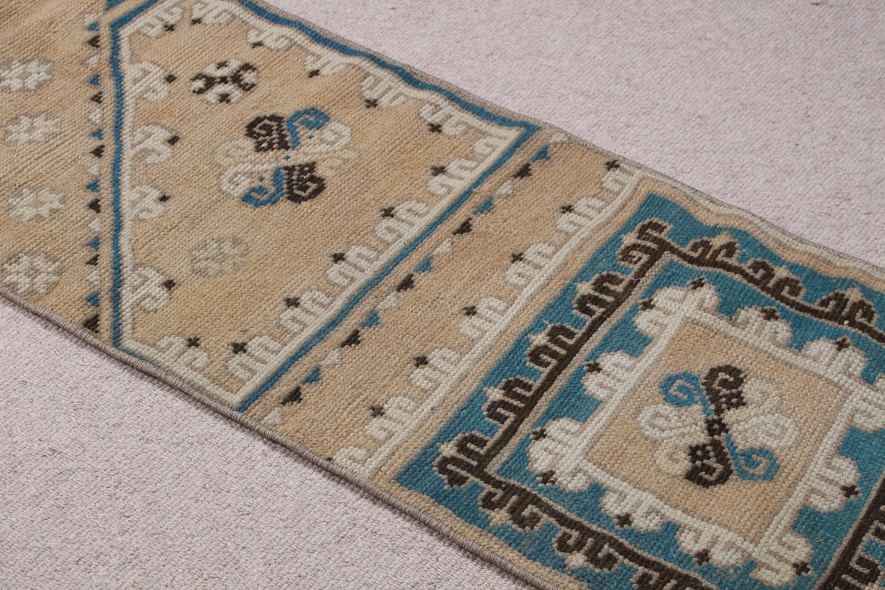 Turkish Rug, Vintage Rugs, Blue Bedroom Rugs, 1.3x3.2 ft Small Rug, Rugs for Bath, Bathroom Rug, Oriental Rugs, Car Mat Rugs