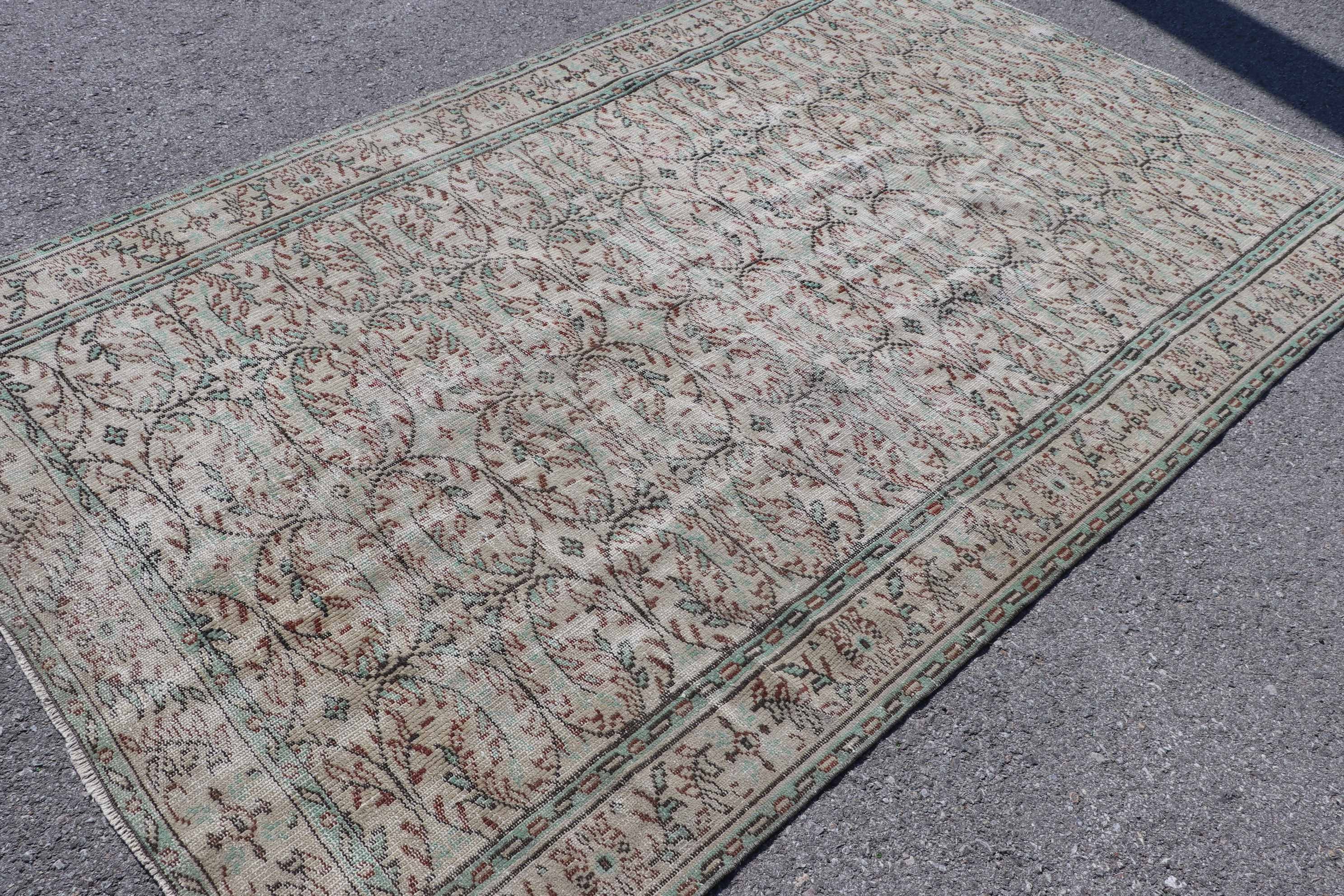 Bedroom Rug, Green Home Decor Rug, Kitchen Rug, Muted Rug, Salon Rugs, Vintage Rug, Turkish Rug, 5.3x8.9 ft Large Rug