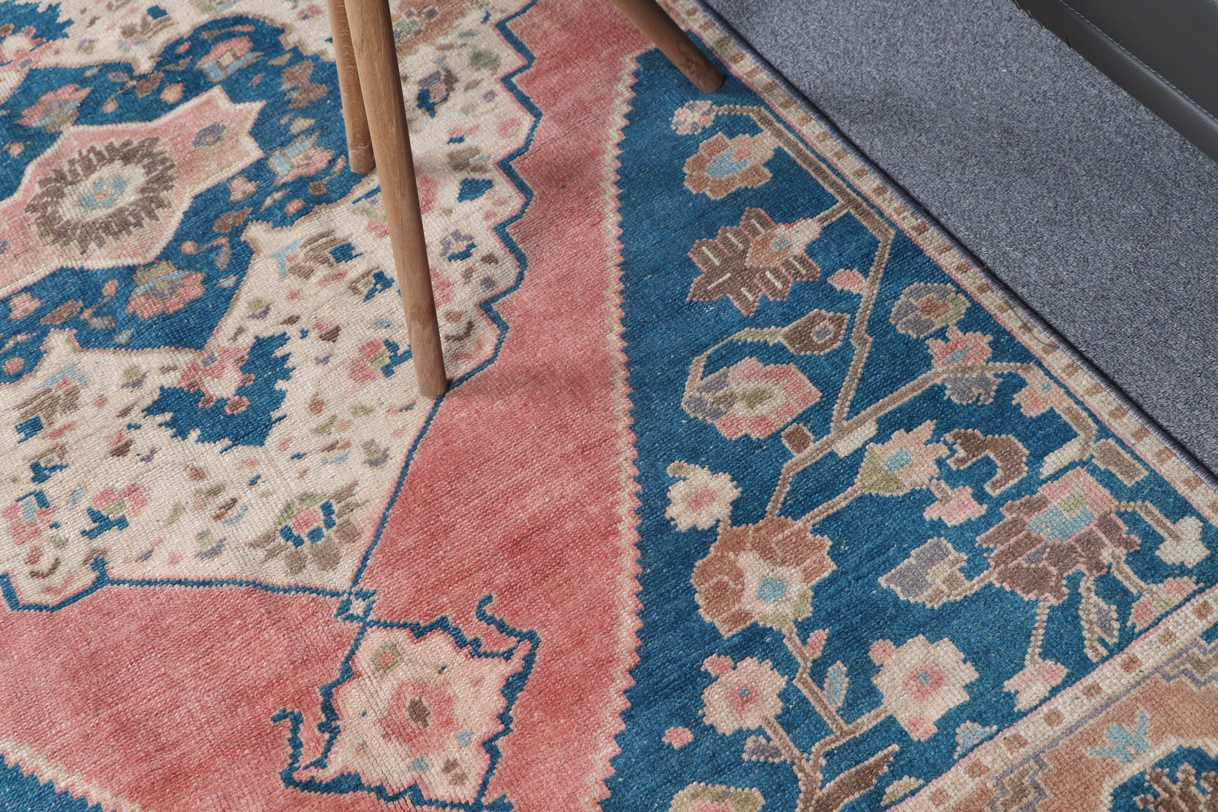 Rugs for Indoor, 3.6x7.8 ft Area Rugs, Pink Oriental Rug, Floor Rug, Kitchen Rug, Bedroom Rugs, Nursery Rugs, Turkish Rugs, Vintage Rug