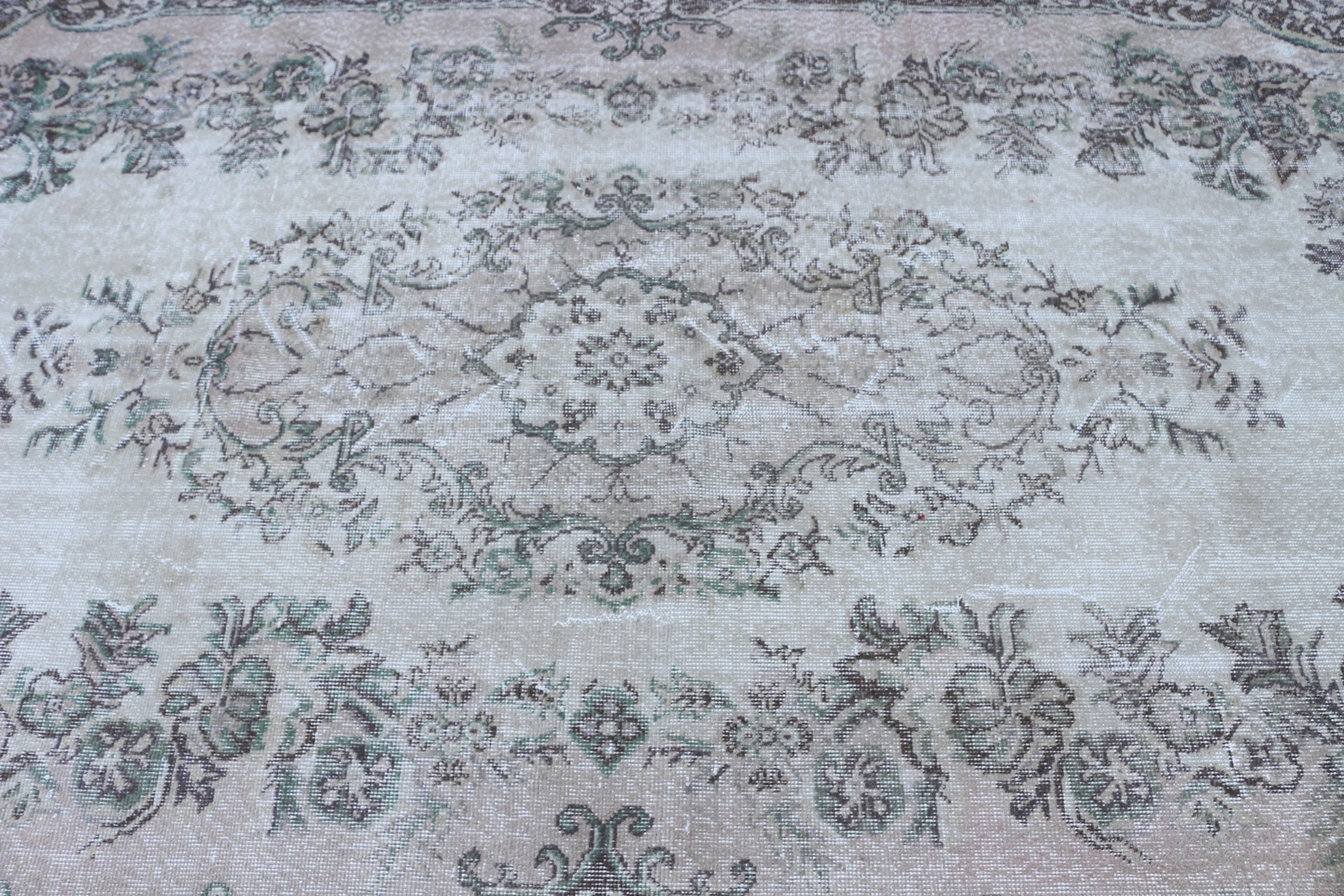 Oturma Odası Halısı, Vintage Halı, Fas Halısı, 5.5x9.4 ft Büyük Halılar, Eklektik Halı, Türk Halıları, Yatak Odası Halısı, Bej Oushak Halısı, Mutfak Halısı