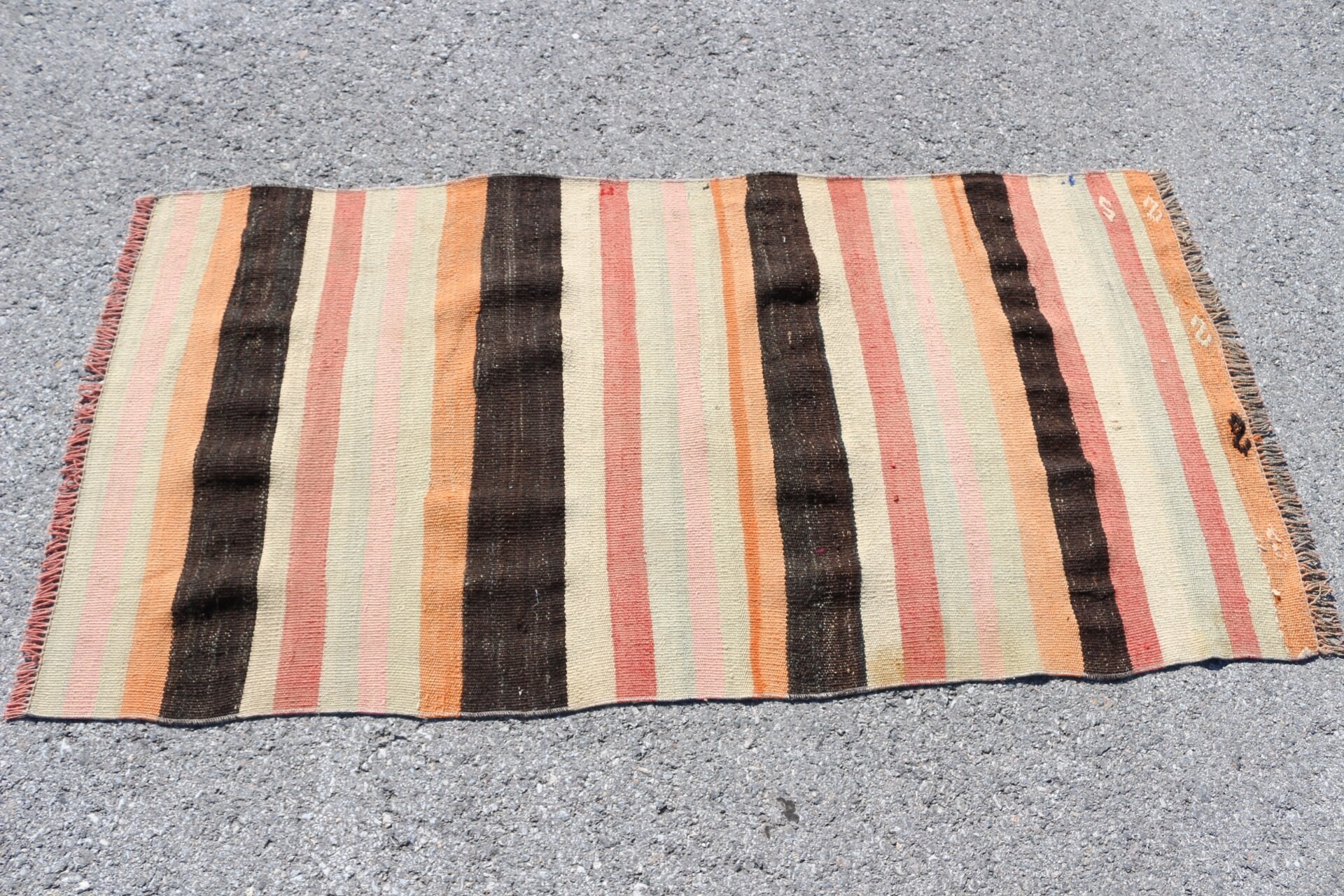 Soluk Halı, Antika Halı, Vintage Halılar, 2.5x5 ft Küçük Halı, Anadolu Halısı, Türk Halısı, Duvara Asılı Halı, Turuncu Soğuk Halı, Banyo Halısı, Kilim