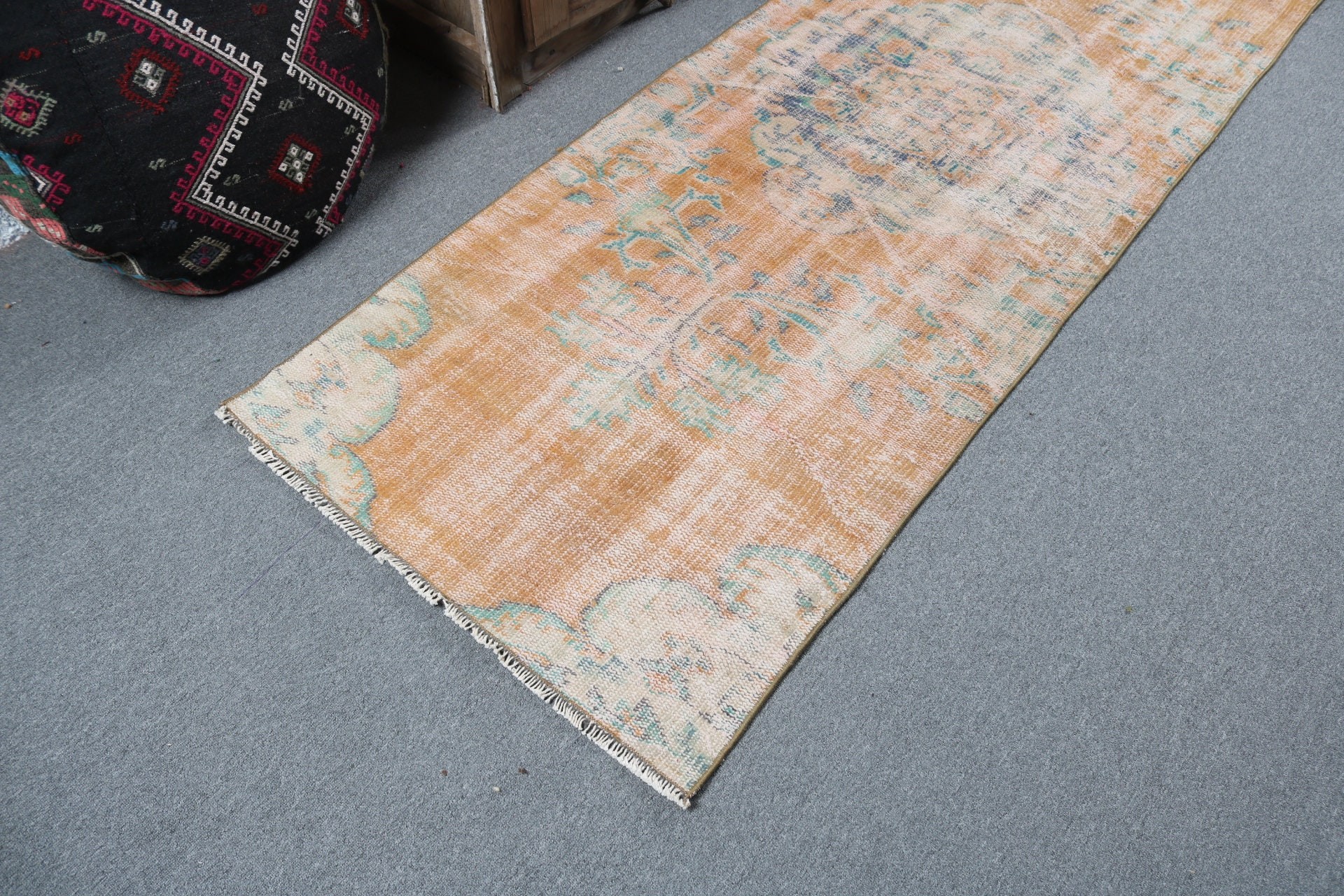 Kitchen Rugs, Orange Neutral Rugs, Corridor Rug, Turkish Rugs, Beni Ourain Runner Rugs, Vintage Rug, Statement Rugs, 2.8x8.1 ft Runner Rugs