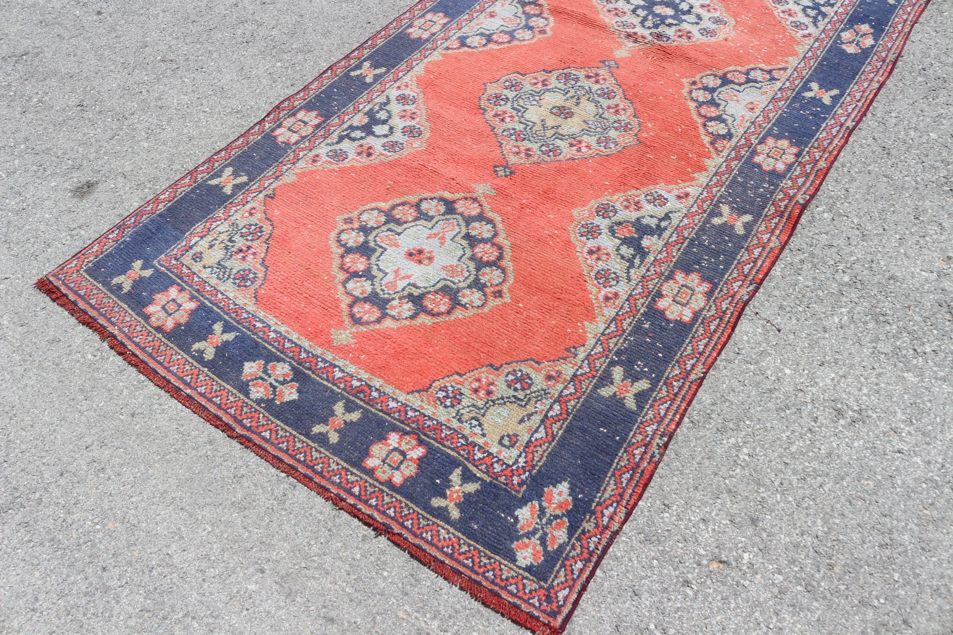 Cute Rugs, Anatolian Rugs, Floor Rugs, 4.4x10.5 ft Large Rug, Dining Room Rugs, Vintage Rug, Red Wool Rug, Turkish Rugs, Bedroom Rugs