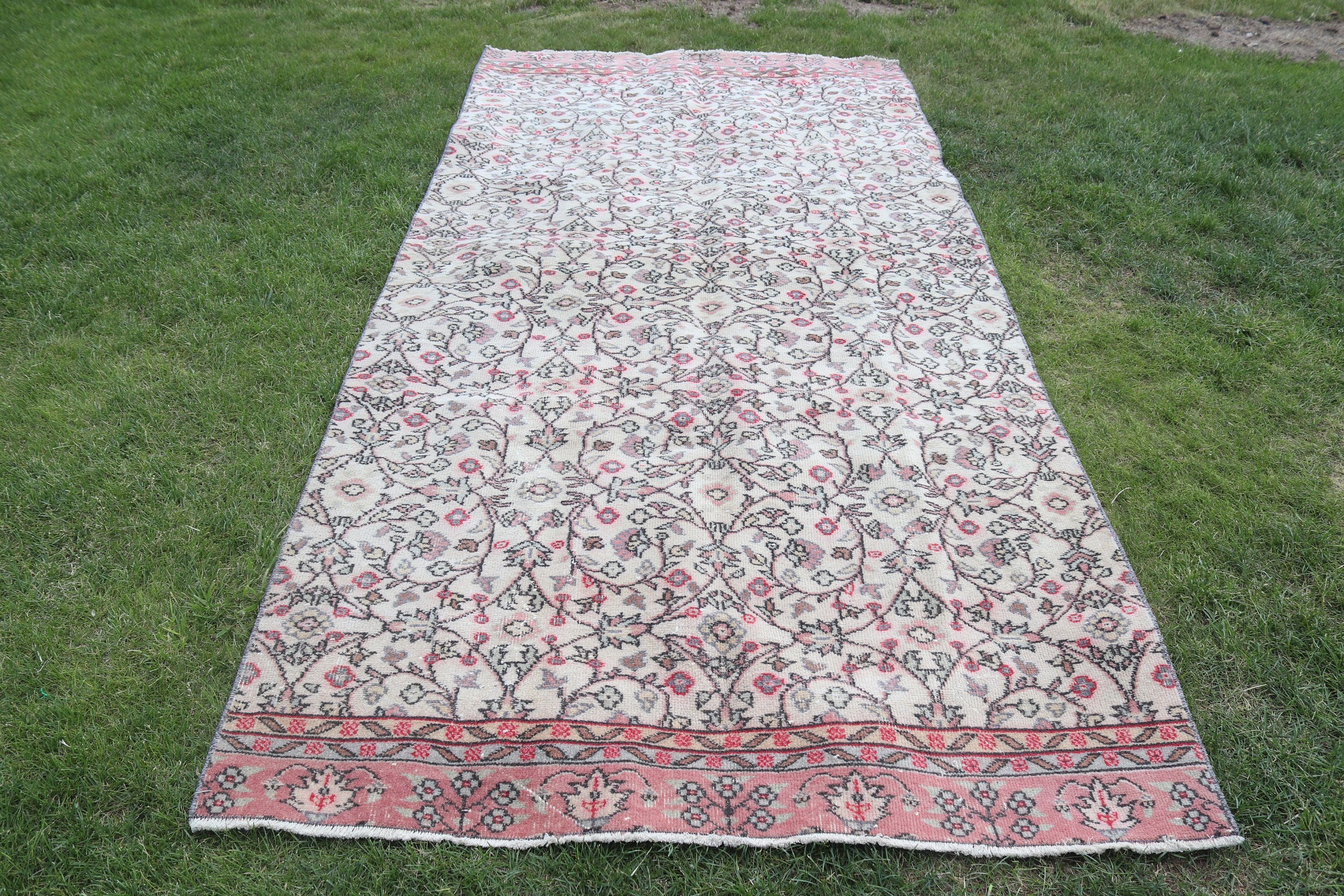 Bej El Dokuma Halılar, Türk Halıları, Havalı Halılar, Vintage Halı, Fas Halıları, 4.6x9.6 ft Büyük Halı, Oturma Odası Halıları, Yemek Odası Halıları