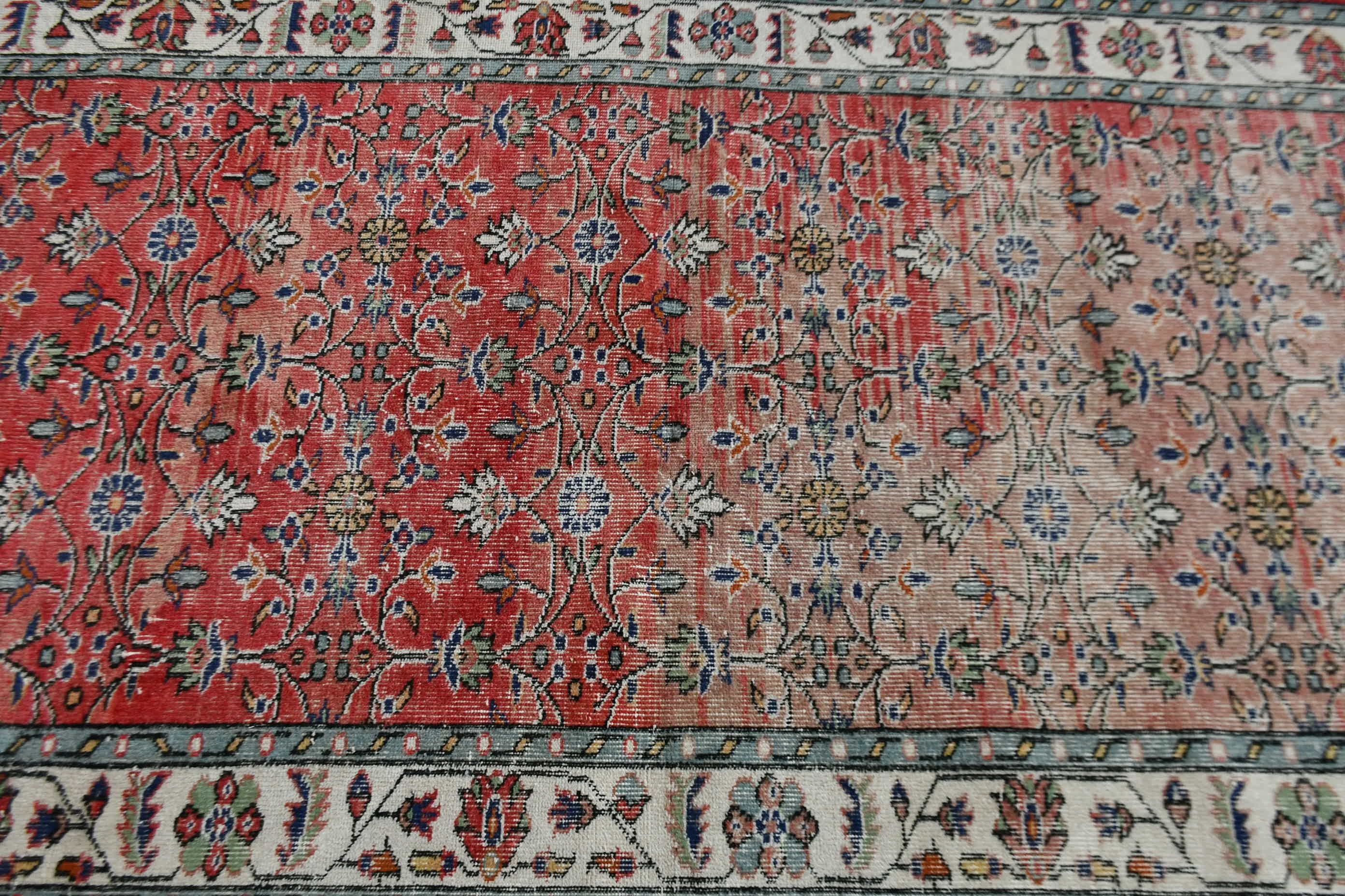 Bedroom Rugs, Red Antique Rugs, Rugs for Kitchen, Vintage Rugs, Kitchen Rug, 4.2x6.7 ft Area Rug, Turkish Rug, Nursery Rugs