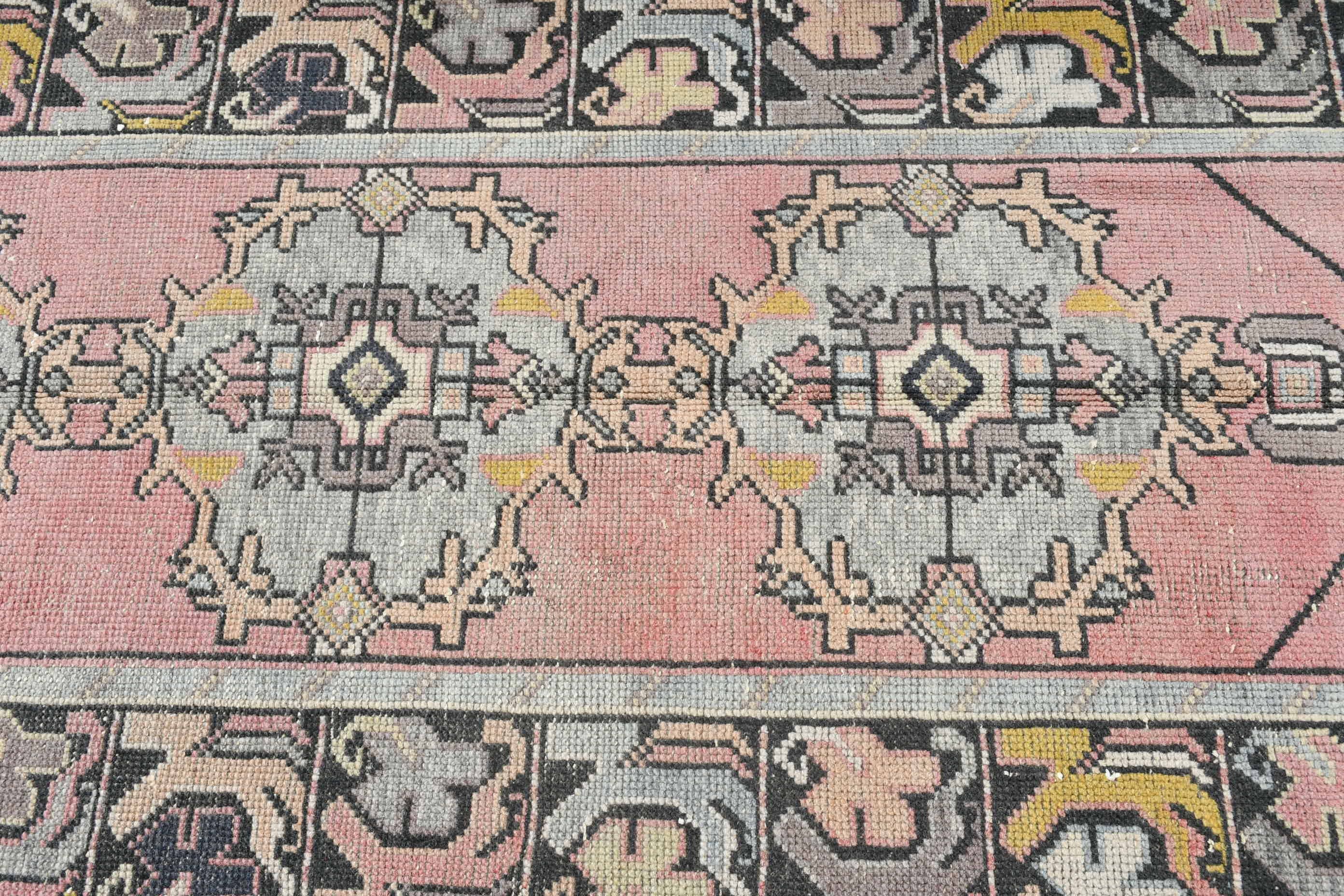 Nursery Rug, Rugs for Bedroom, Oushak Rug, Vintage Rug, Turkish Rug, Entry Rug, 2.9x6.3 ft Accent Rug, Moroccan Rugs, Pink Floor Rug