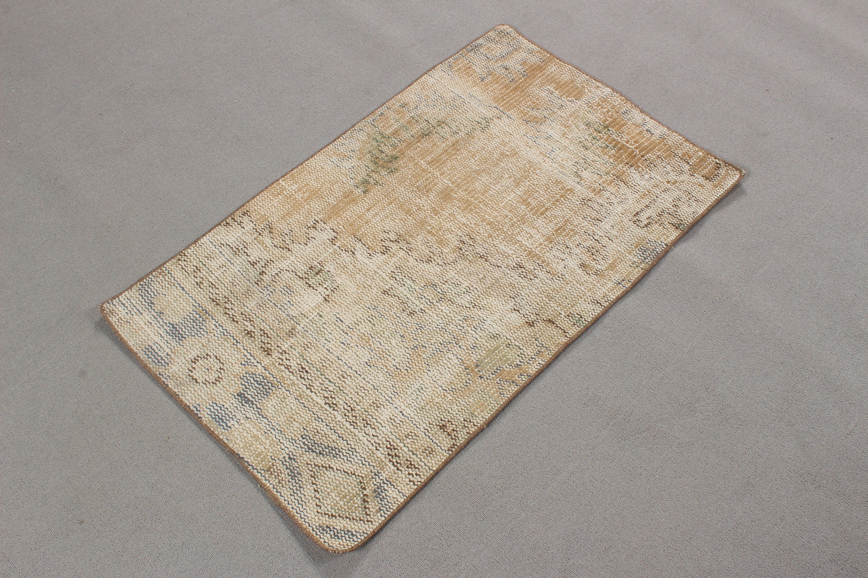 Turkish Rug, Beige Statement Rug, Cool Rugs, Small Vintage Rugs, 2x3.3 ft Small Rug, Kitchen Rug, Vintage Rug, Ethnic Rugs, Car Mat Rugs