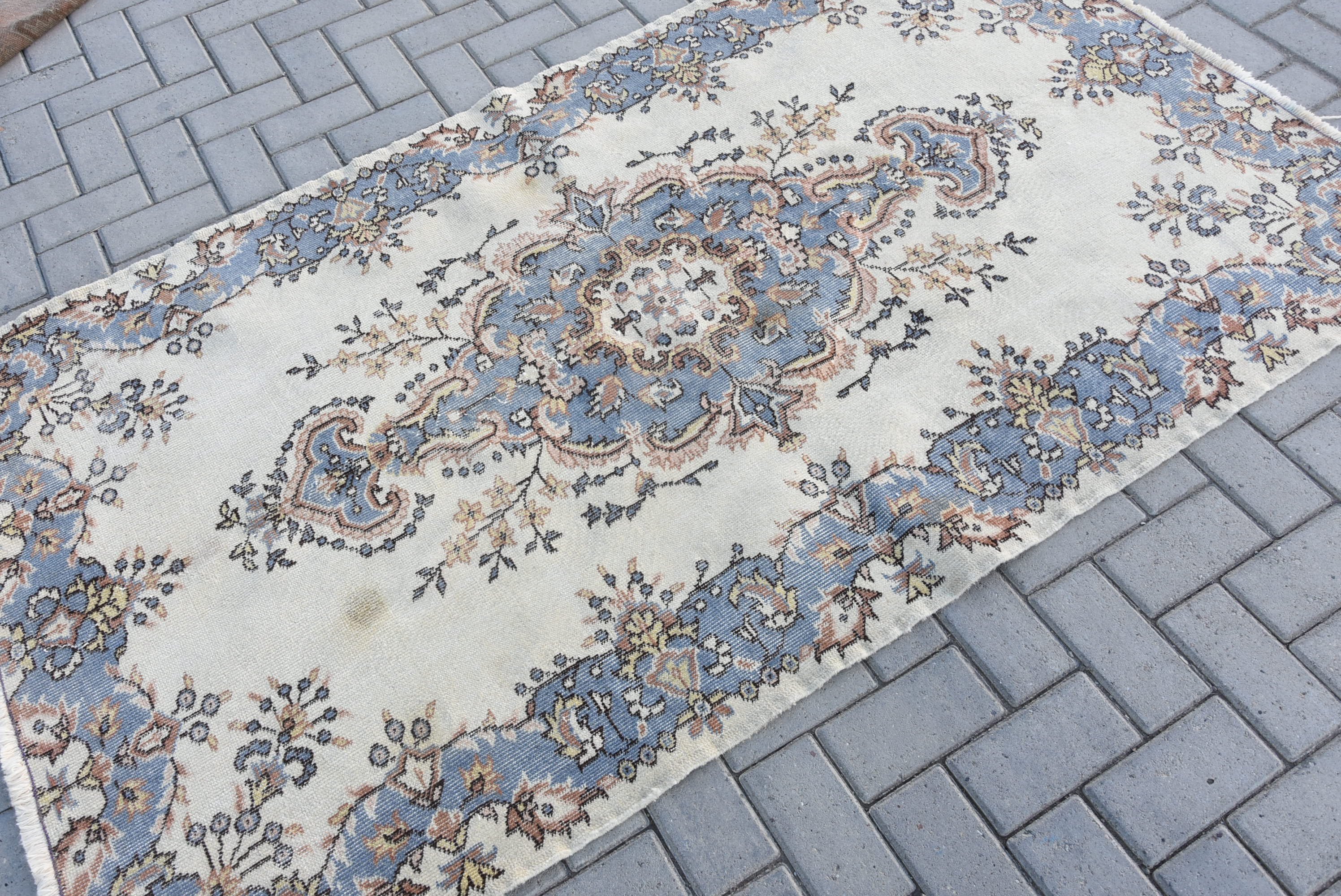 Pale Rug, Oushak Rug, Beige Antique Rug, Home Decor Rug, Kitchen Rug, Turkish Rug, Vintage Rug, Rugs for Dining Room, 3.9x6.6 ft Area Rugs