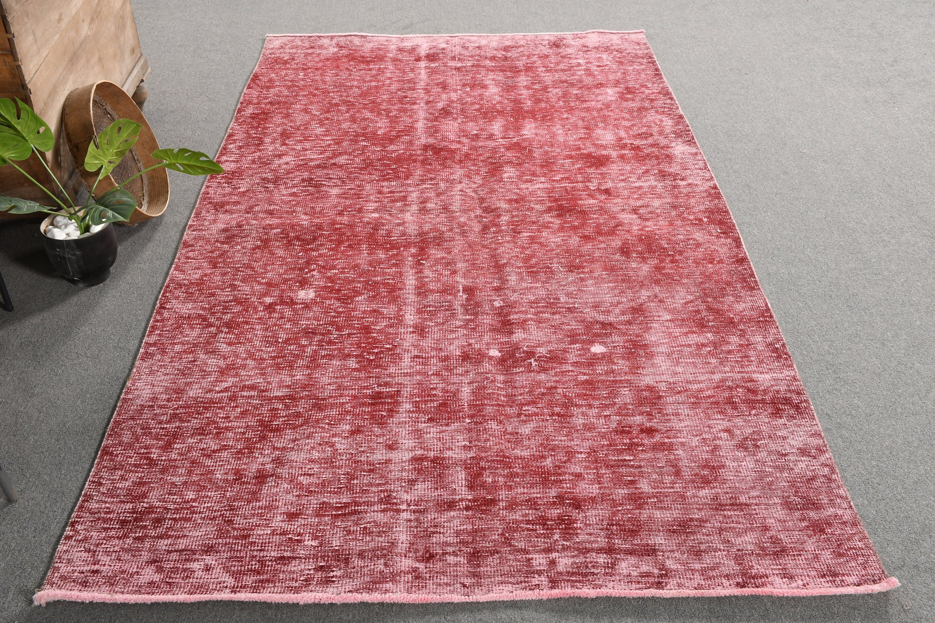 Pembe Yatak Odası Halıları, Vintage Halı, Yün Halılar, Yemek Odası Halısı, Oryantal Halılar, Dekoratif Halı, Türk Halısı, Salon Halısı, 5.1x9.3 ft Büyük Halı