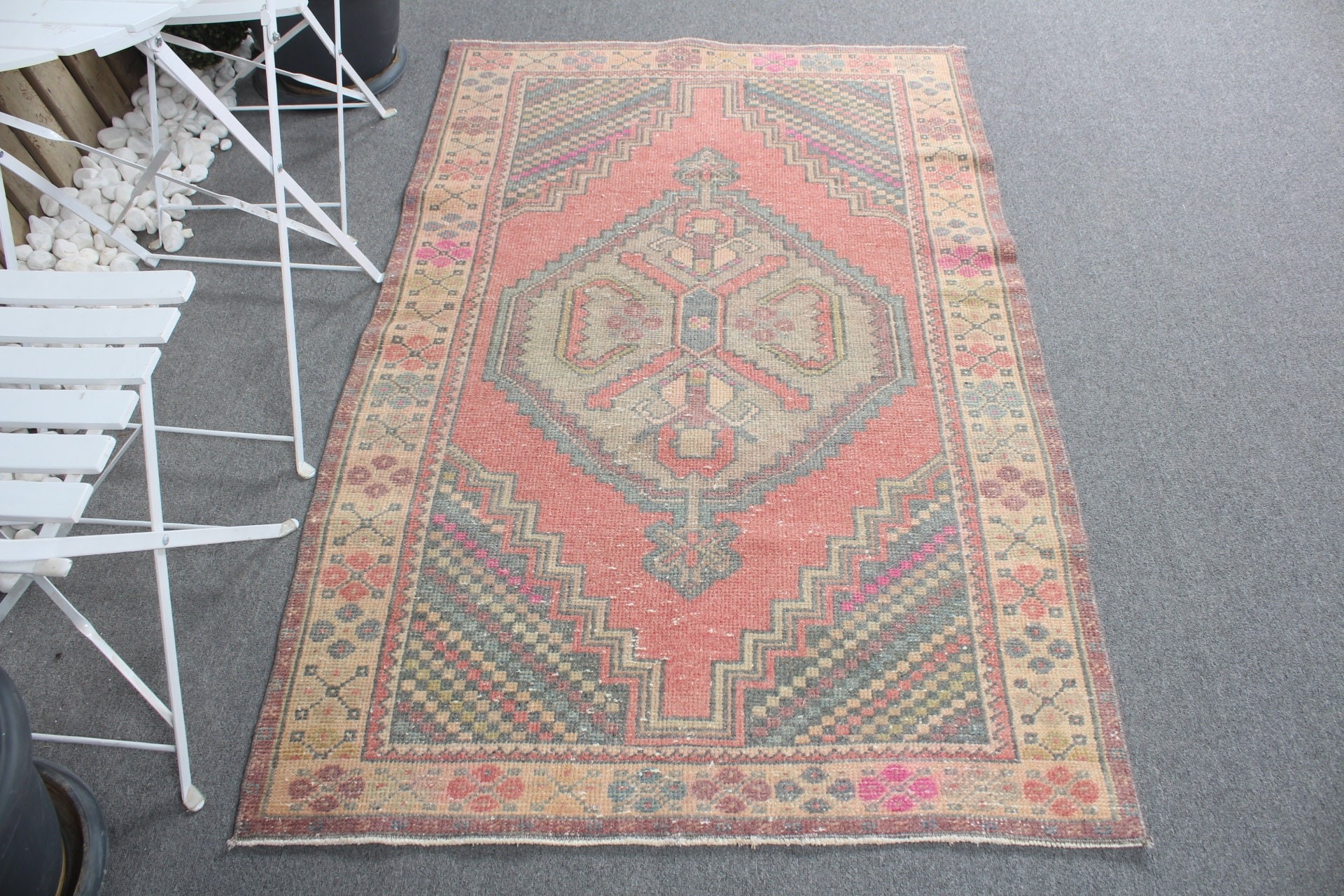 3.6x5.8 ft Accent Halı, Türk Halısı, Vintage Halı, Yatak Odası Halıları, Yer Halısı, Yün Halı, Çocuk Odası Halısı, Çocuk Odası Halıları, Kırmızı Ev Dekor Halısı