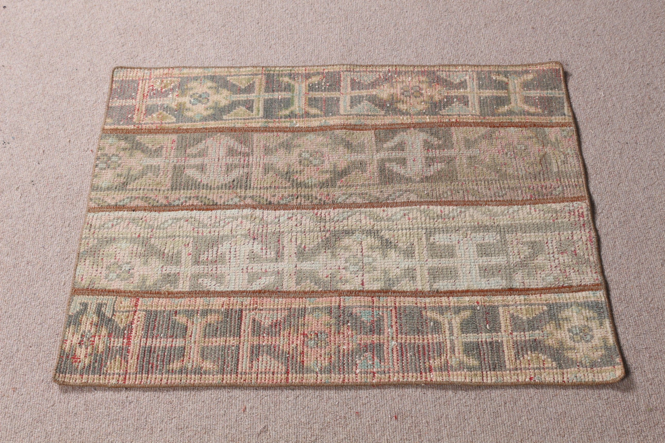 Wall Hanging Rug, Vintage Rug, Turkish Rug, Car Mat Rugs, Antique Rugs, Home Decor Rug, Beige Oriental Rug, Aztec Rug, 2.3x3.1 ft Small Rug