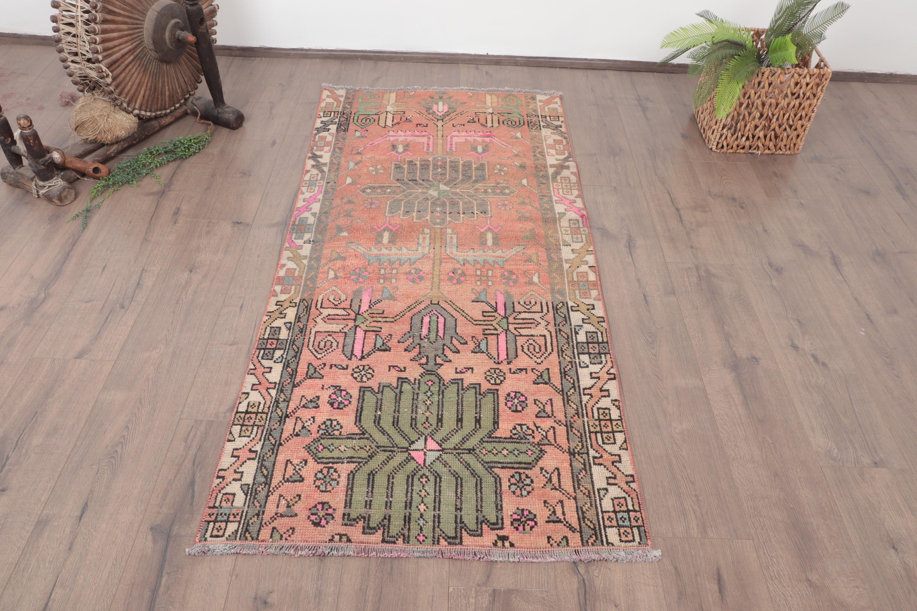 Turuncu Ev Dekorasyonu Halıları, Vintage Halılar, Fas Halıları, Giriş Halıları, Dekoratif Halılar, Türk Halısı, Nötr Halılar, 2,7x5,9 ft Accent Halı