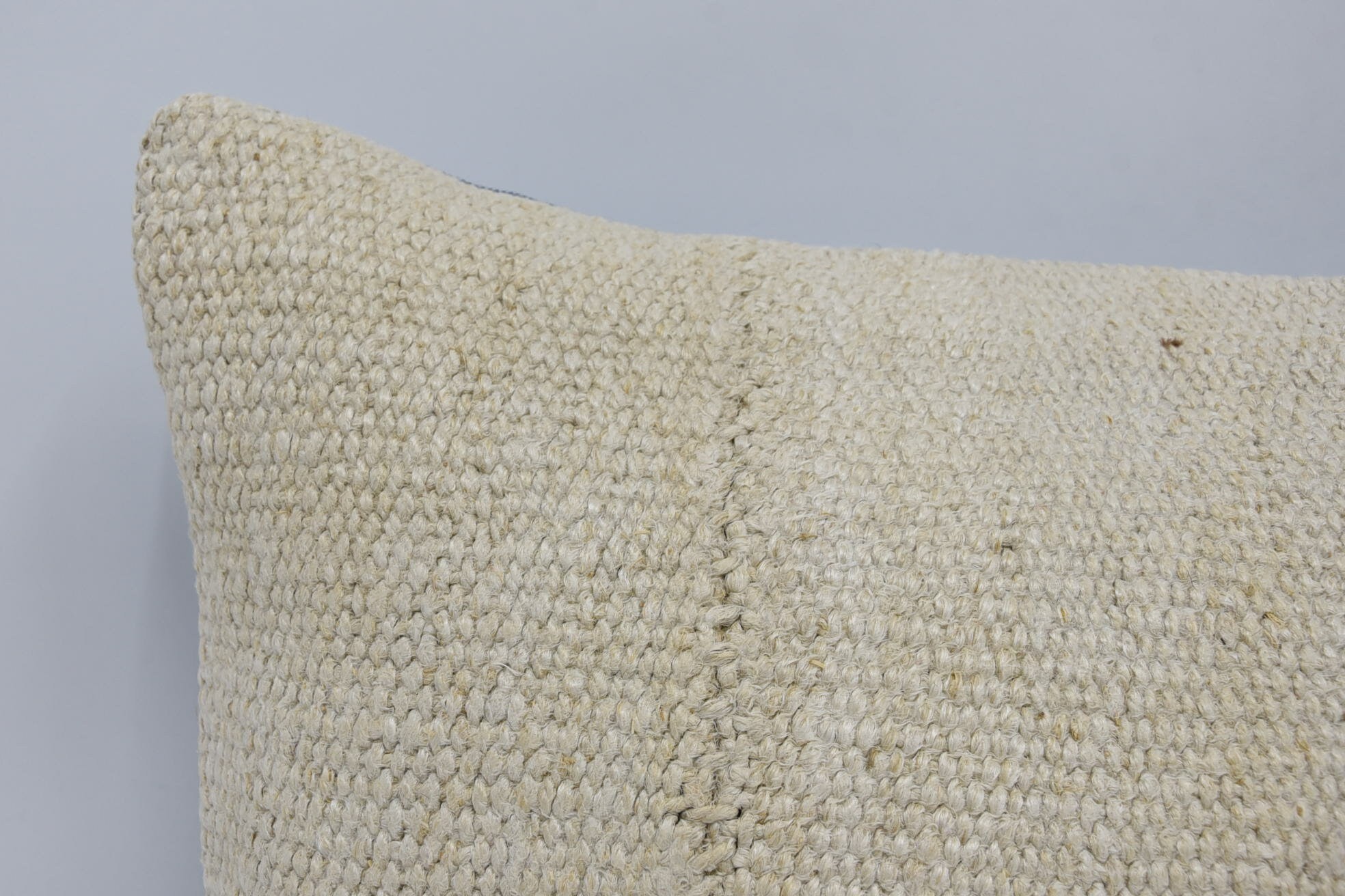 Ev Dekor Yastık, Tığ Desenli Yastık, 16"x36" Beyaz Minder Kılıfı, El Yapımı Kilim Minder, Kilim Yastık Kılıfı