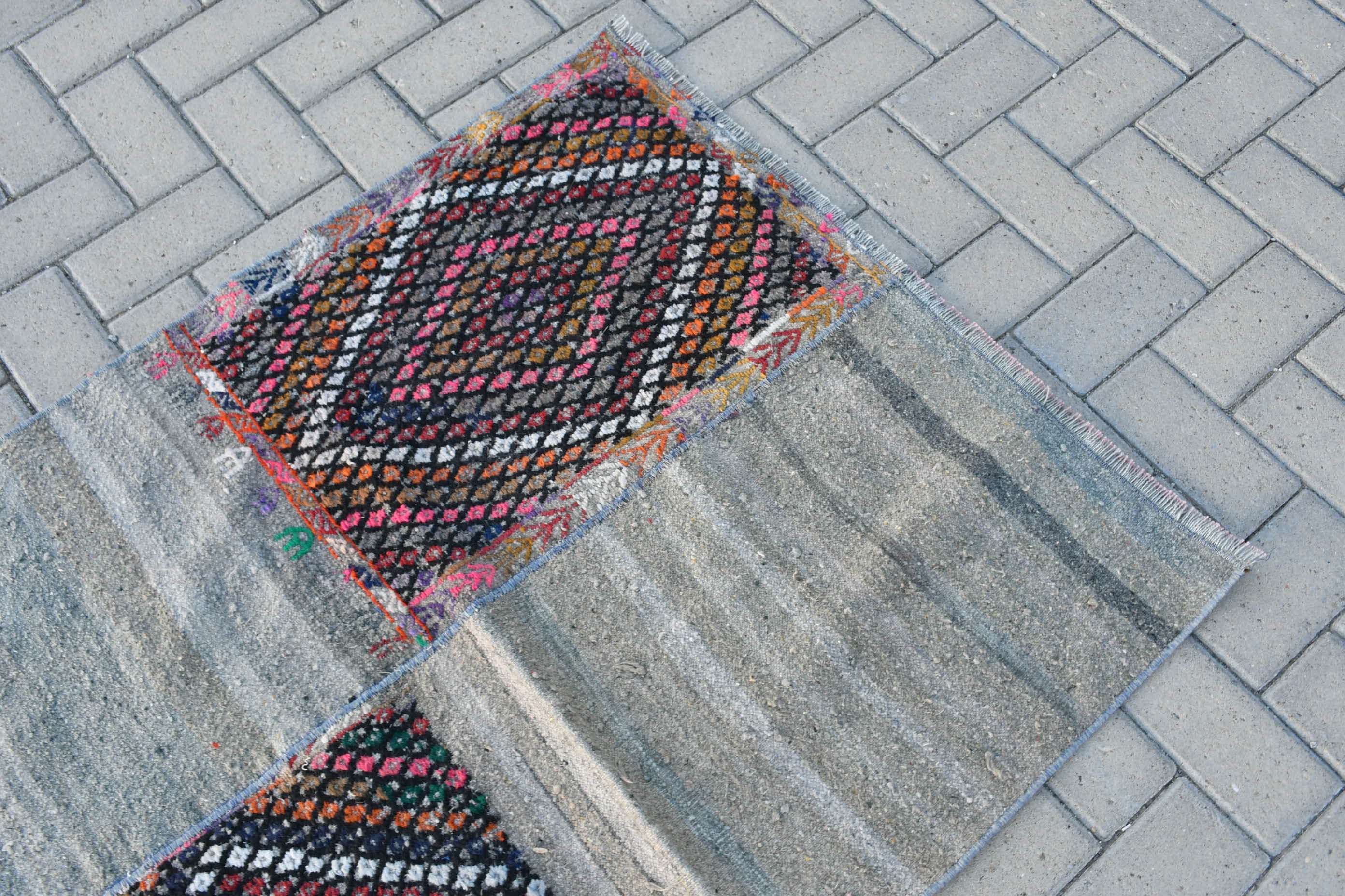 Yün Halı, Bej 3x3.6 ft Küçük Halı, Giriş Halıları, Türk Halısı, Vintage Halı, Kilim, Mutfak Halısı, Yatak Odası Halıları