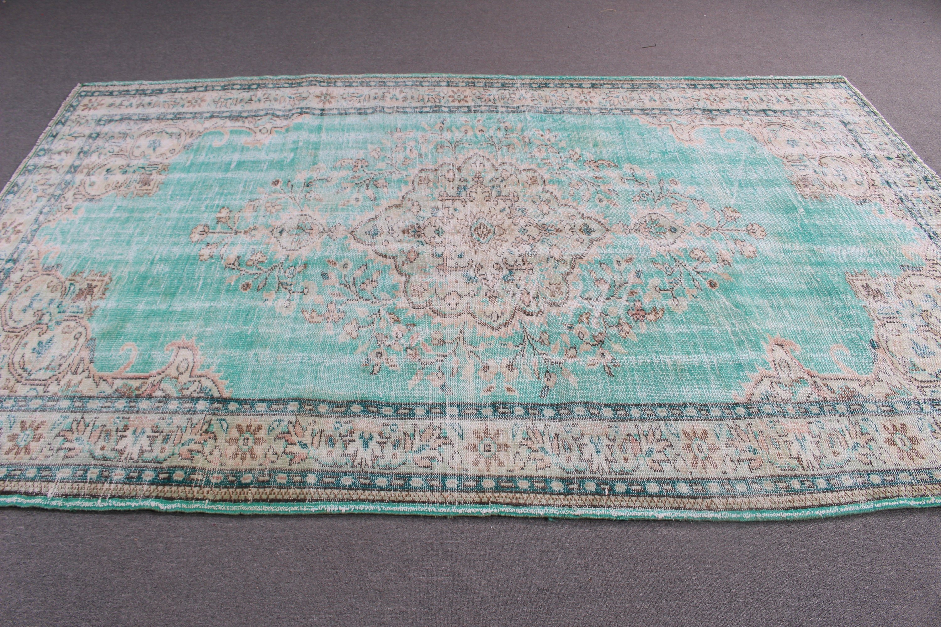 Türk Halısı, Büyük Boho Halıları, Vintage Halılar, Yatak Odası Halıları, 6,3x9,5 ft Büyük Halı, Bej Boho Halısı, Aztek Halıları, Düz Dokuma Halılar, Ev Dekorasyonu Halıları