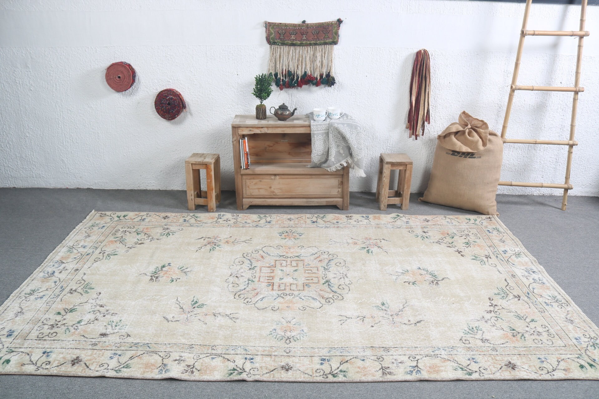 Living Room Rug, 5.4x9.4 ft Large Rug, Oushak Rugs, Designer Rug, Turkish Rug, Salon Rug, Anatolian Rug, Rugs for Bedroom, Vintage Rug