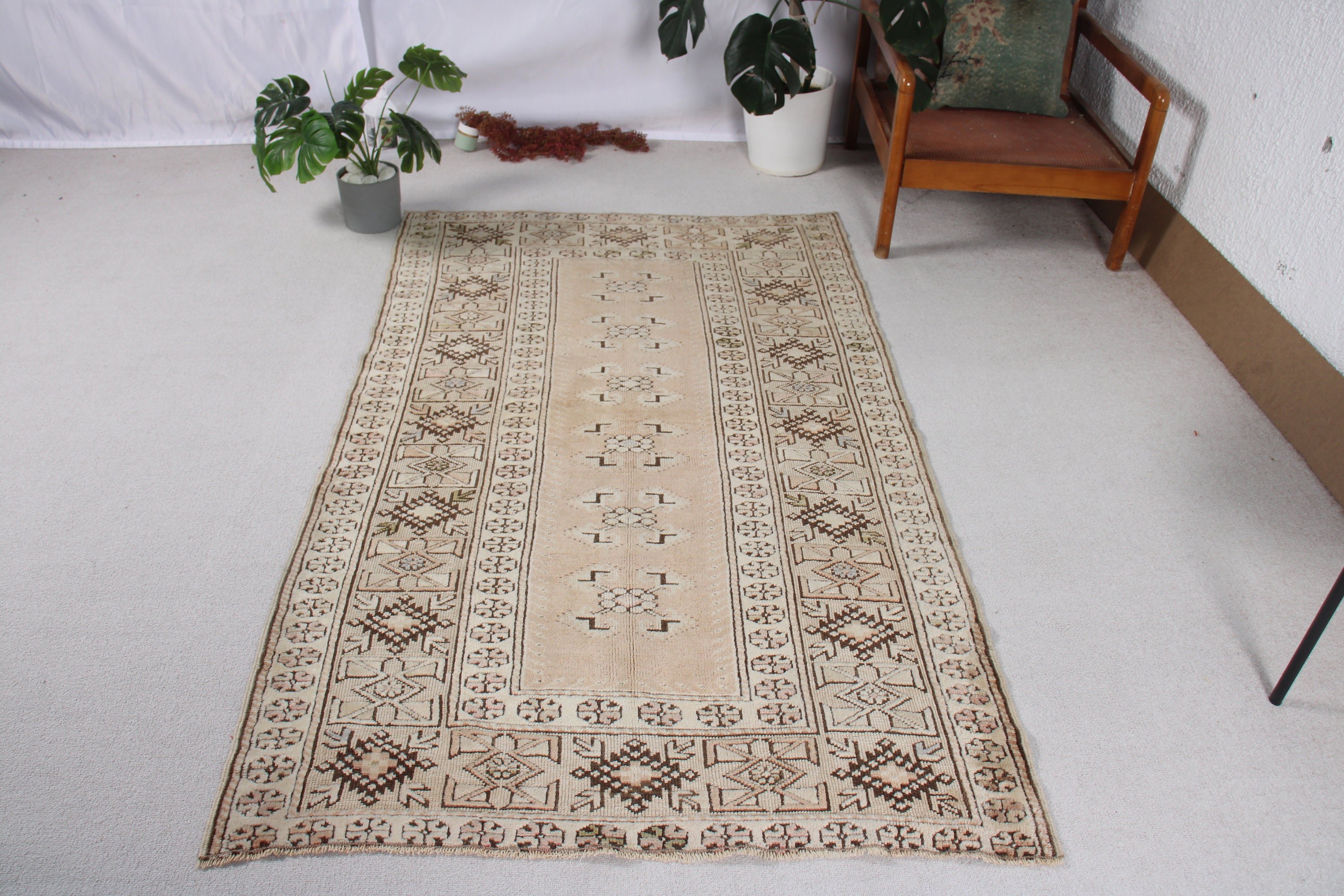 Rugs for Area, Vintage Rugs, 3.9x6.4 ft Area Rugs, Geometric Rugs, Luxury Rug, Turkish Rug, Nursery Rugs, Modern Rugs, Beige Bedroom Rugs