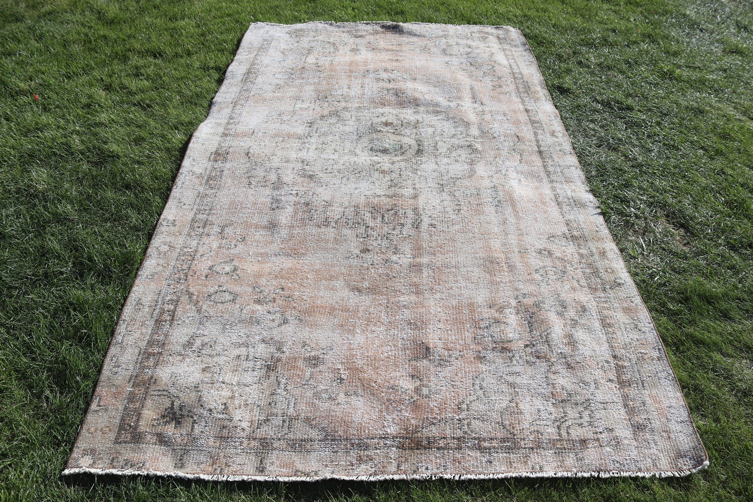 Turkish Rug, Aztec Rugs, Home Decor Rug, Beige Wool Rugs, 5x8.7 ft Large Rug, Bedroom Rugs, Vintage Rugs, Anatolian Rug, Living Room Rugs