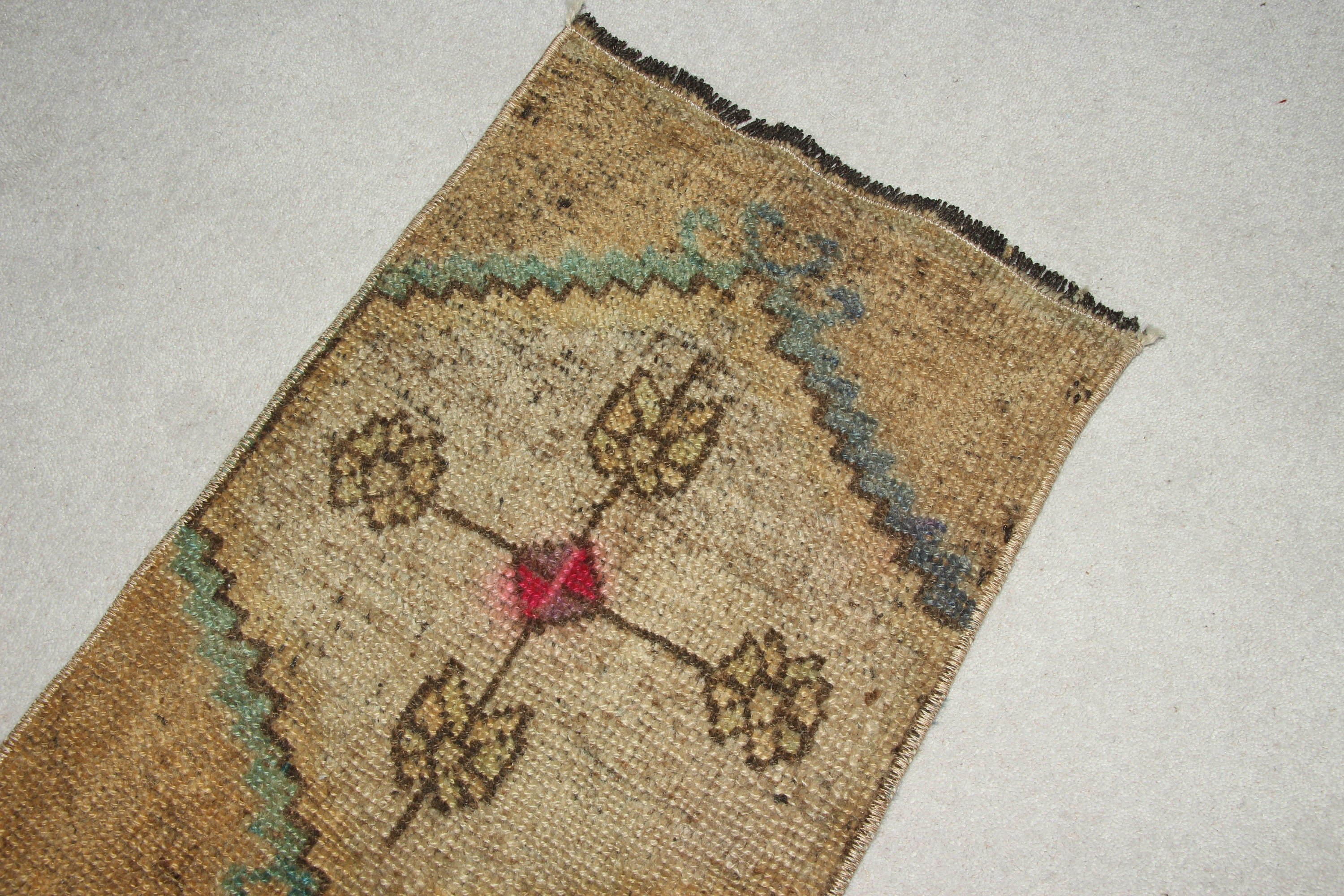 Natural Rug, Turkish Rug, Car Mat Rugs, Home Decor Rug, Door Mat Rug, Vintage Rug, Oriental Rug, Beige  1.2x3.1 ft Small Rug