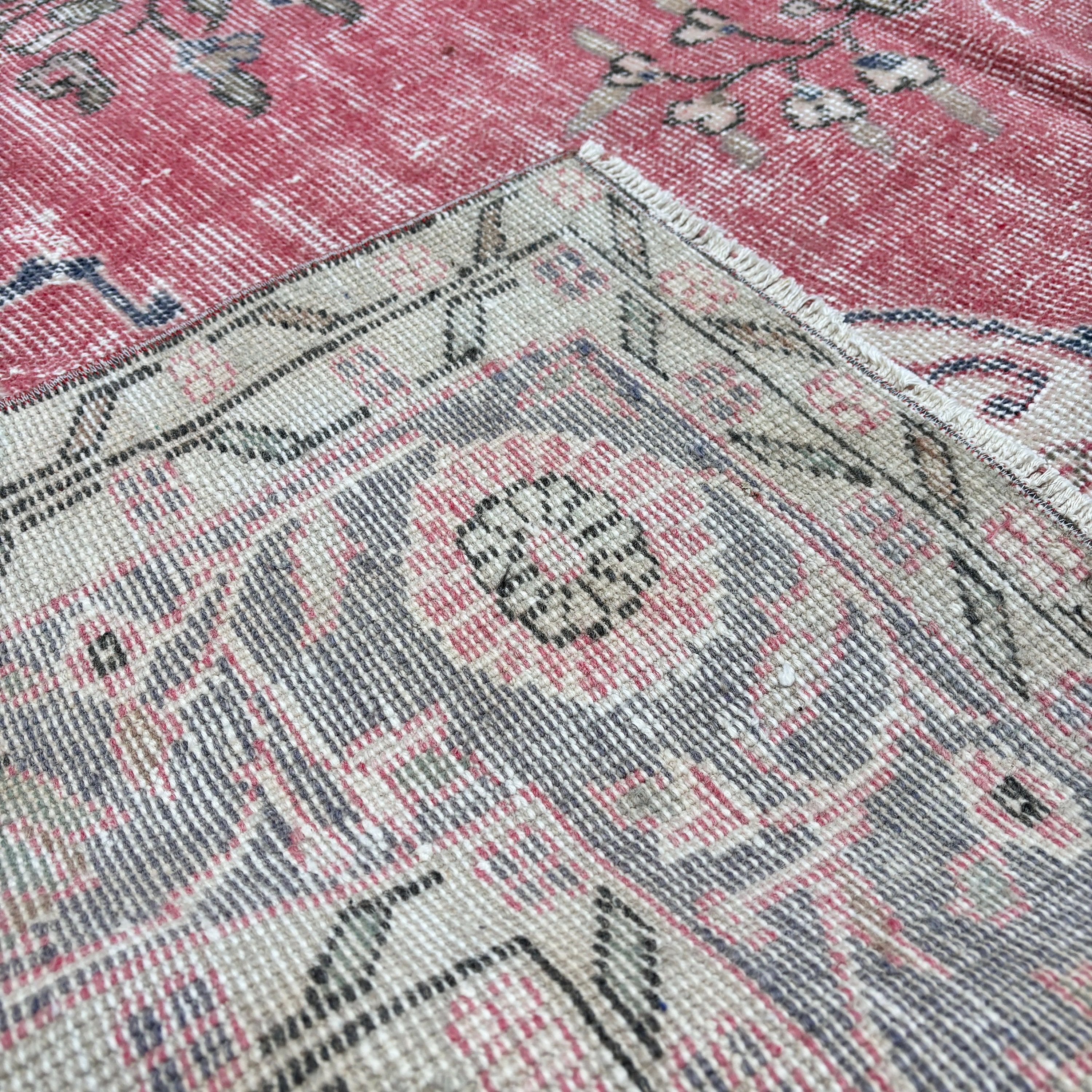 Pembe Oryantal Halı, Bildiri Halısı, 6.1x10.2 ft Büyük Halılar, Oturma Odası Halıları, Yatak Odası Halısı, Vintage Halı, Türk Halıları, Boho Halıları