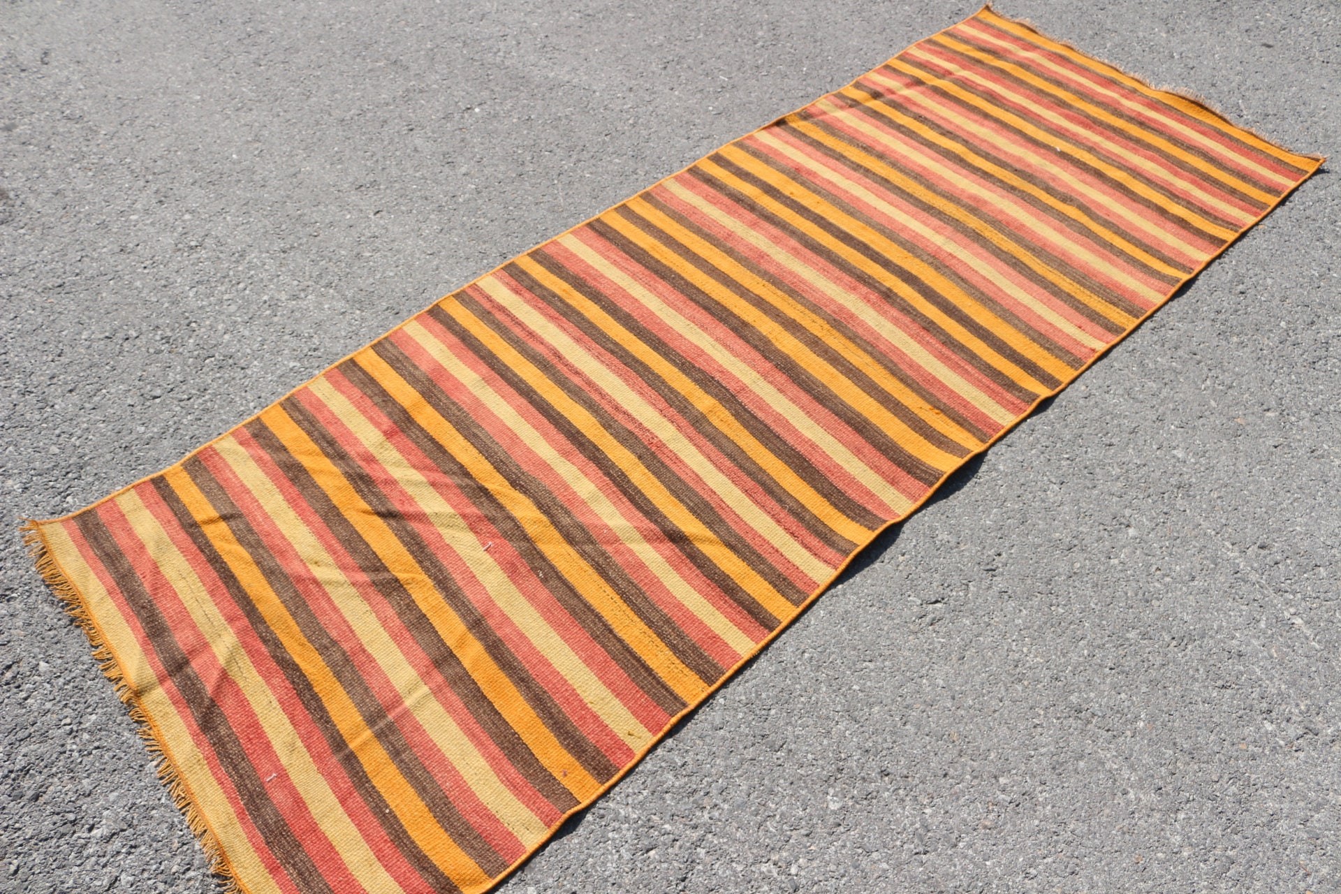 Office Rug, Rugs for Corridor, Orange Oushak Rug, Floor Rug, Vintage Rugs, 2.9x8.1 ft Runner Rug, Turkish Rug, Stair Rug, Wool Rug, Kilim