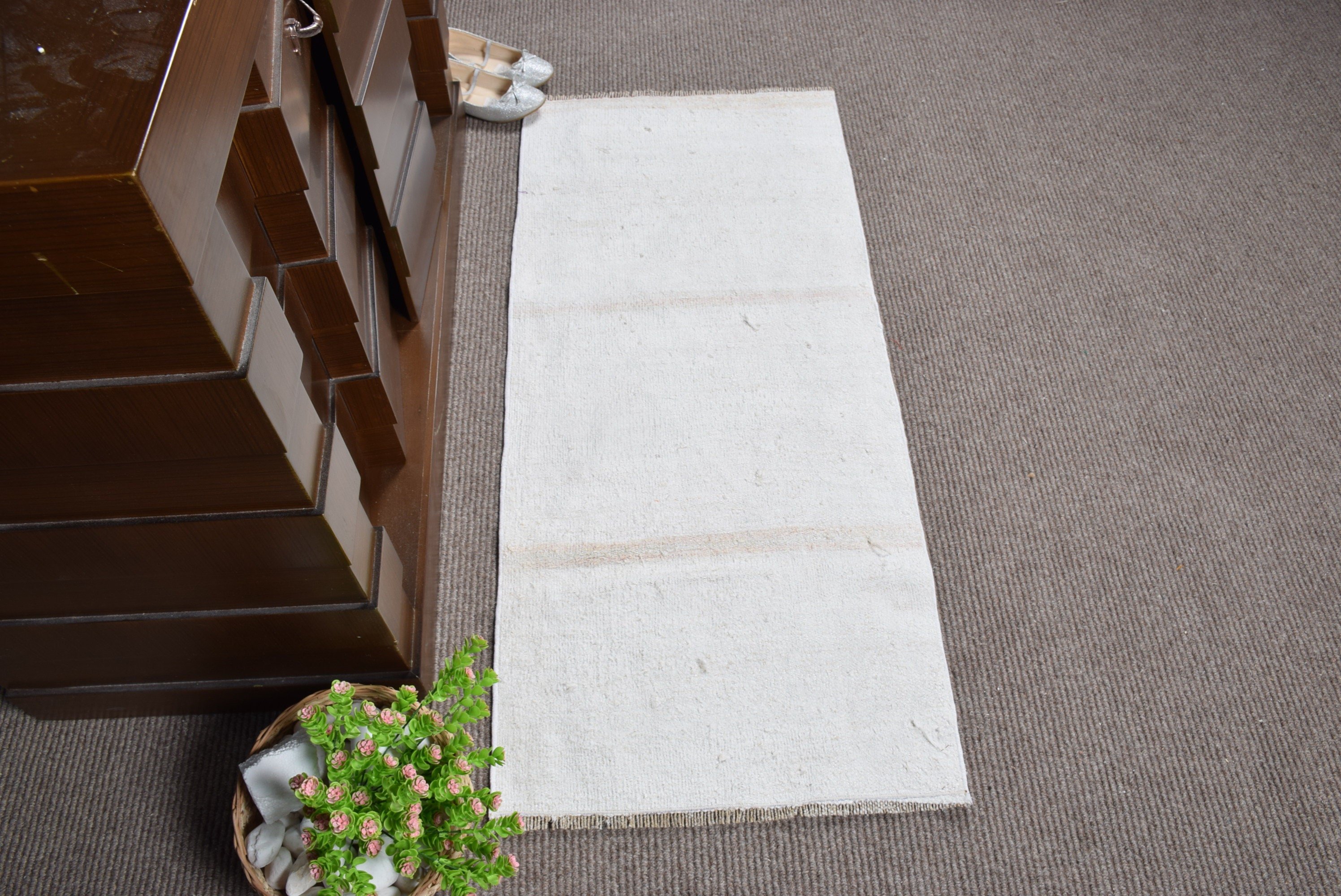 Moroccan Rug, Vintage Rugs, Car Mat Rug, Turkish Rug, Eclectic Rug, Bedroom Rugs, Beige Anatolian Rugs, Kitchen Rugs, 1.7x3.8 ft Small Rug