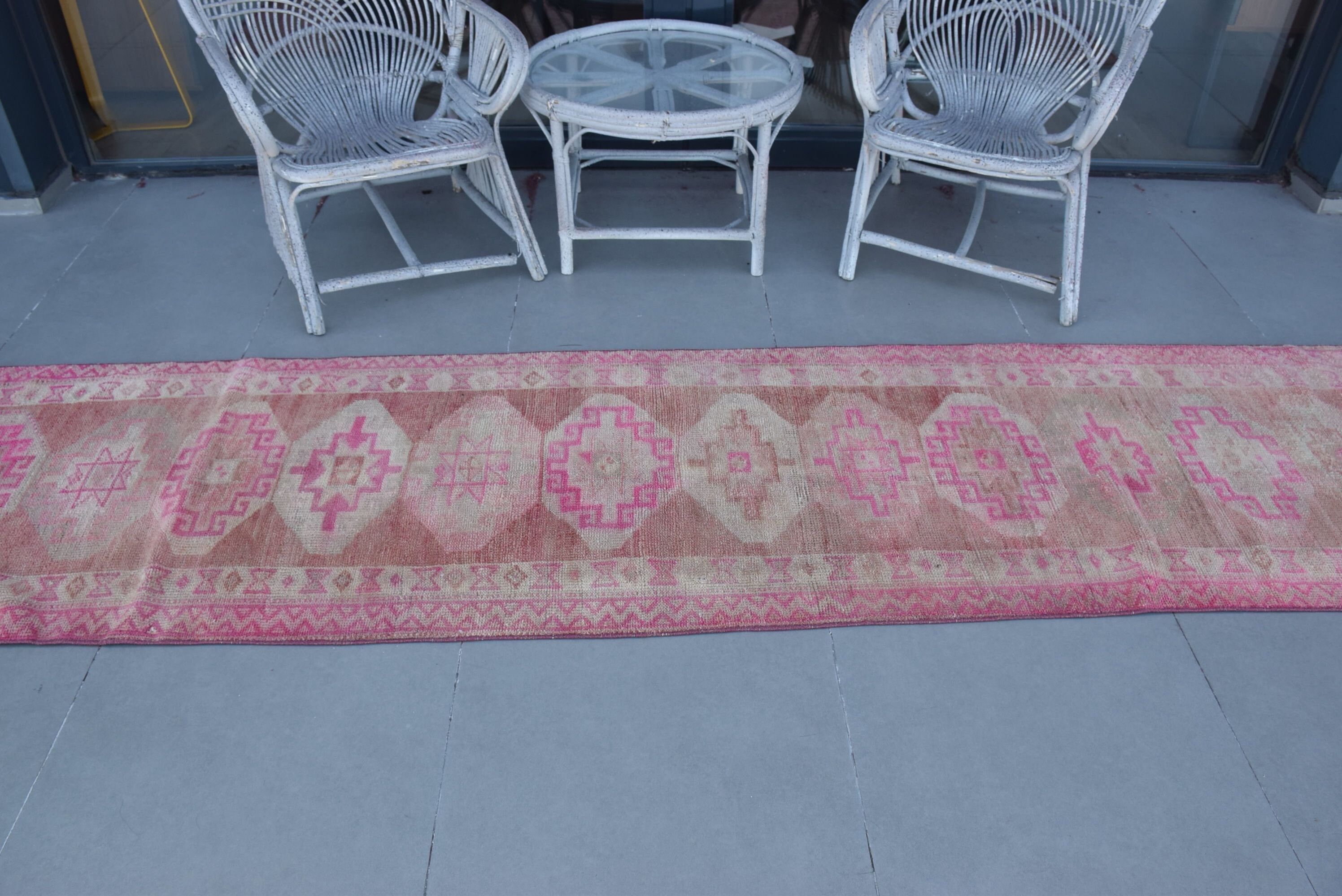 Turkish Rug, Bedroom Rugs, Kitchen Rug, 2.7x11.5 ft Runner Rug, Hallway Rugs, Vintage Rug, Rugs for Kitchen, Cool Rug, Pink Anatolian Rugs