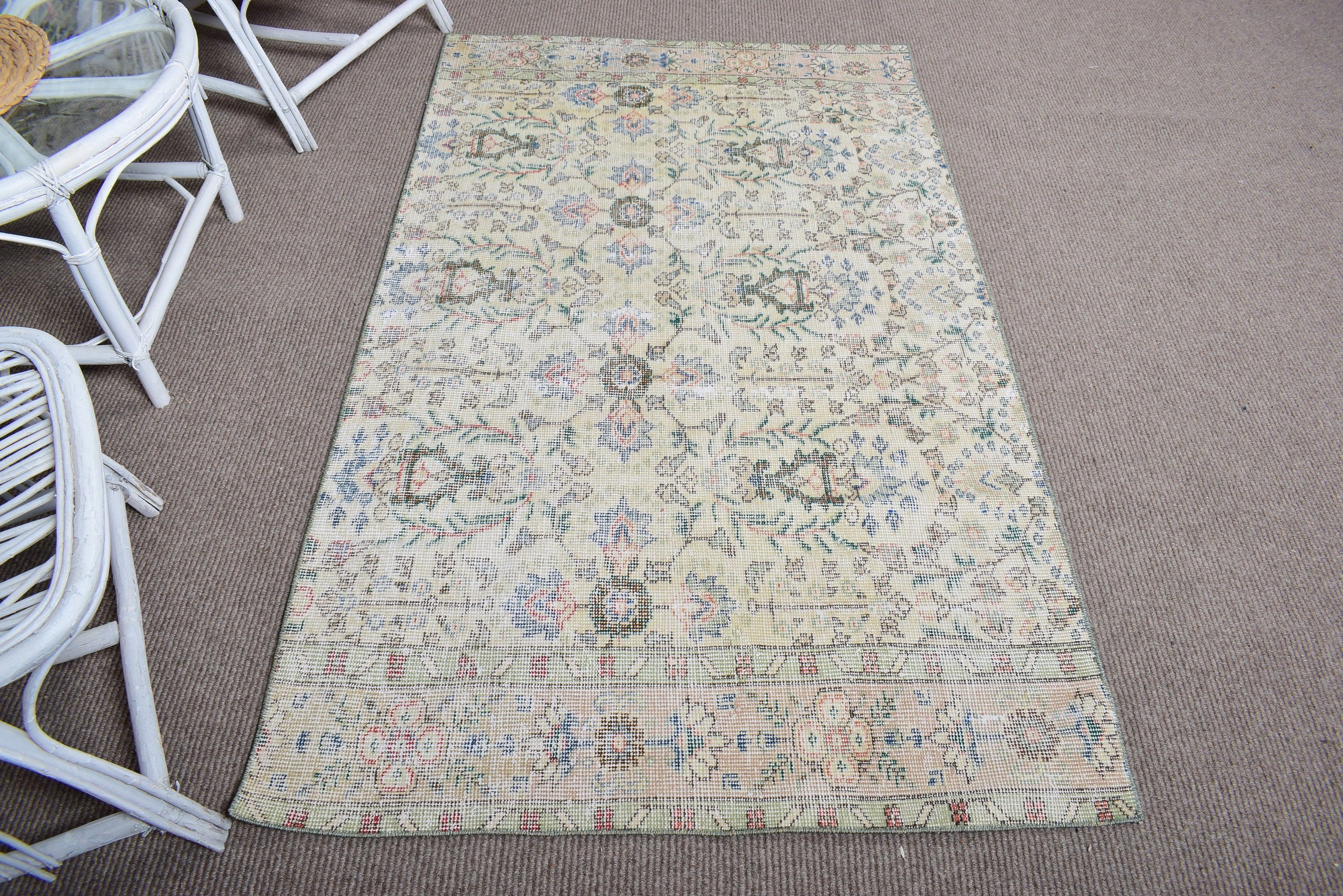 Bedroom Rugs, 3.5x6 ft Accent Rug, Vintage Rugs, Kitchen Rugs, Statement Rugs, Moroccan Rugs, Green Modern Rug, Ethnic Rug, Turkish Rugs