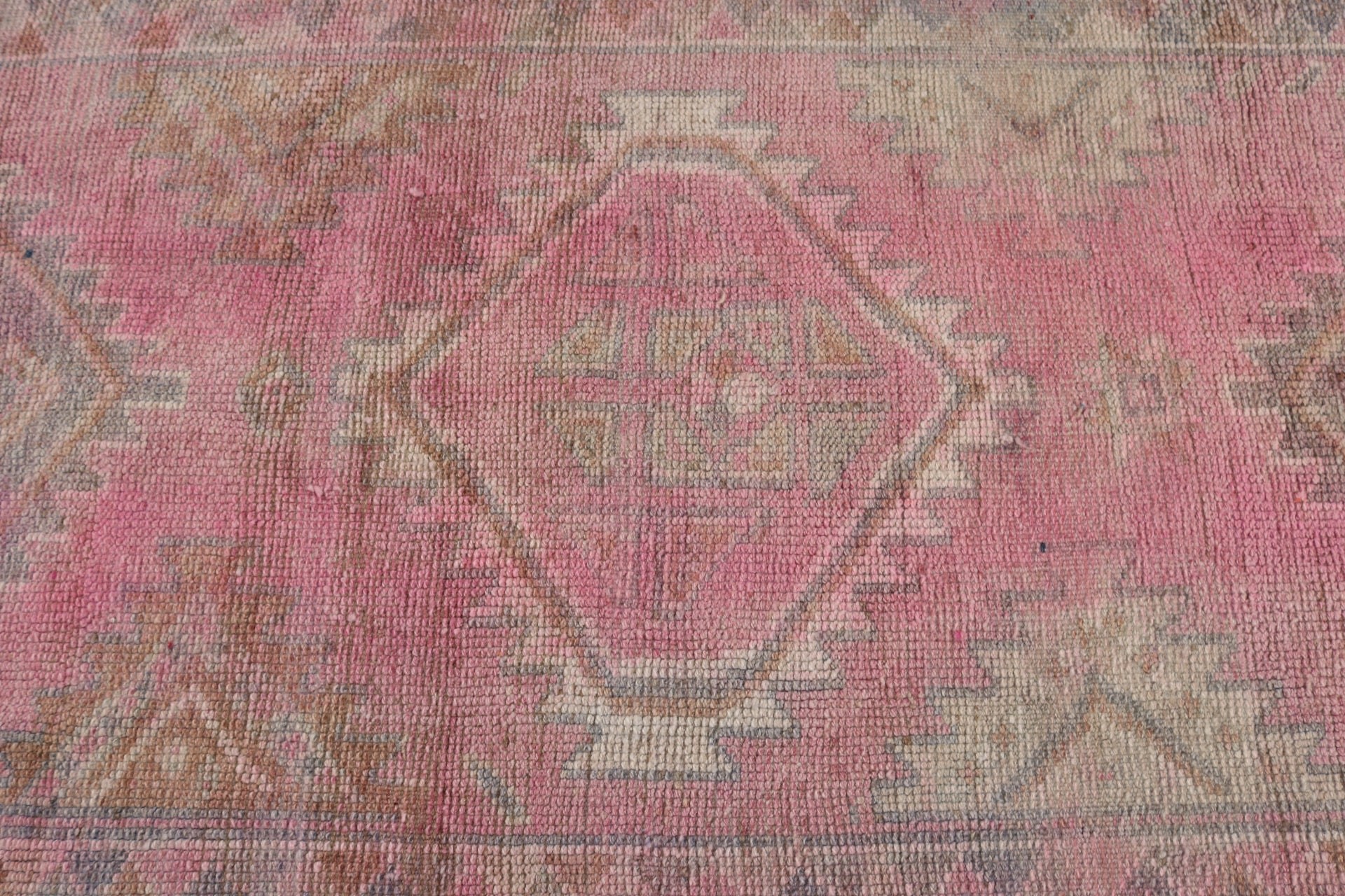 Pink Statement Rug, Flatweave Rugs, Home Decor Rugs, Beni Ourain Runner Rug, Kitchen Rug, Turkish Rugs, 3.4x13 ft Runner Rug, Vintage Rugs