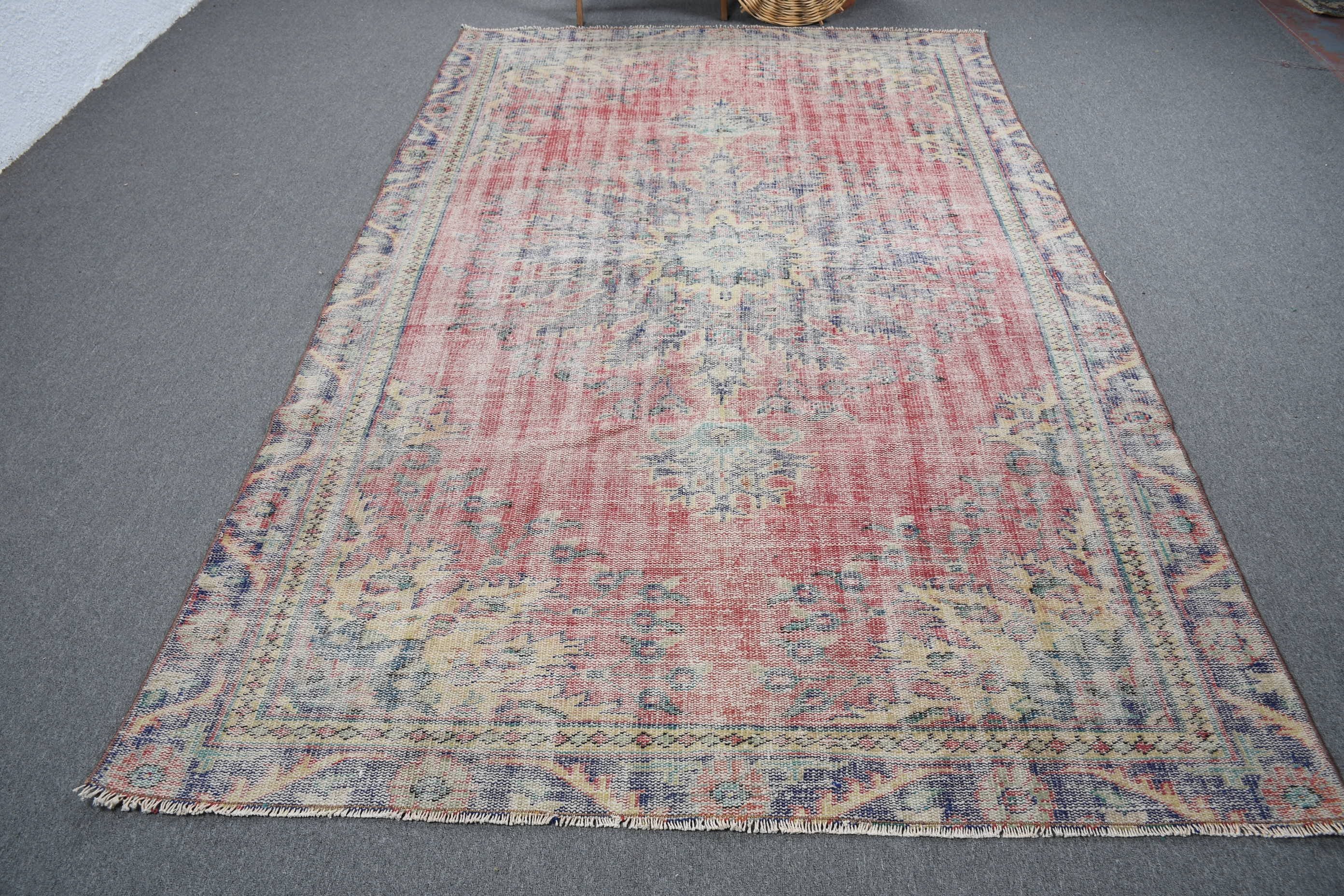 Turkish Rug, Salon Rug, Dining Room Rug, Cool Rug, Rugs for Bedroom, Red Oriental Rug, Moroccan Rug, 5.8x9.6 ft Large Rug, Vintage Rugs