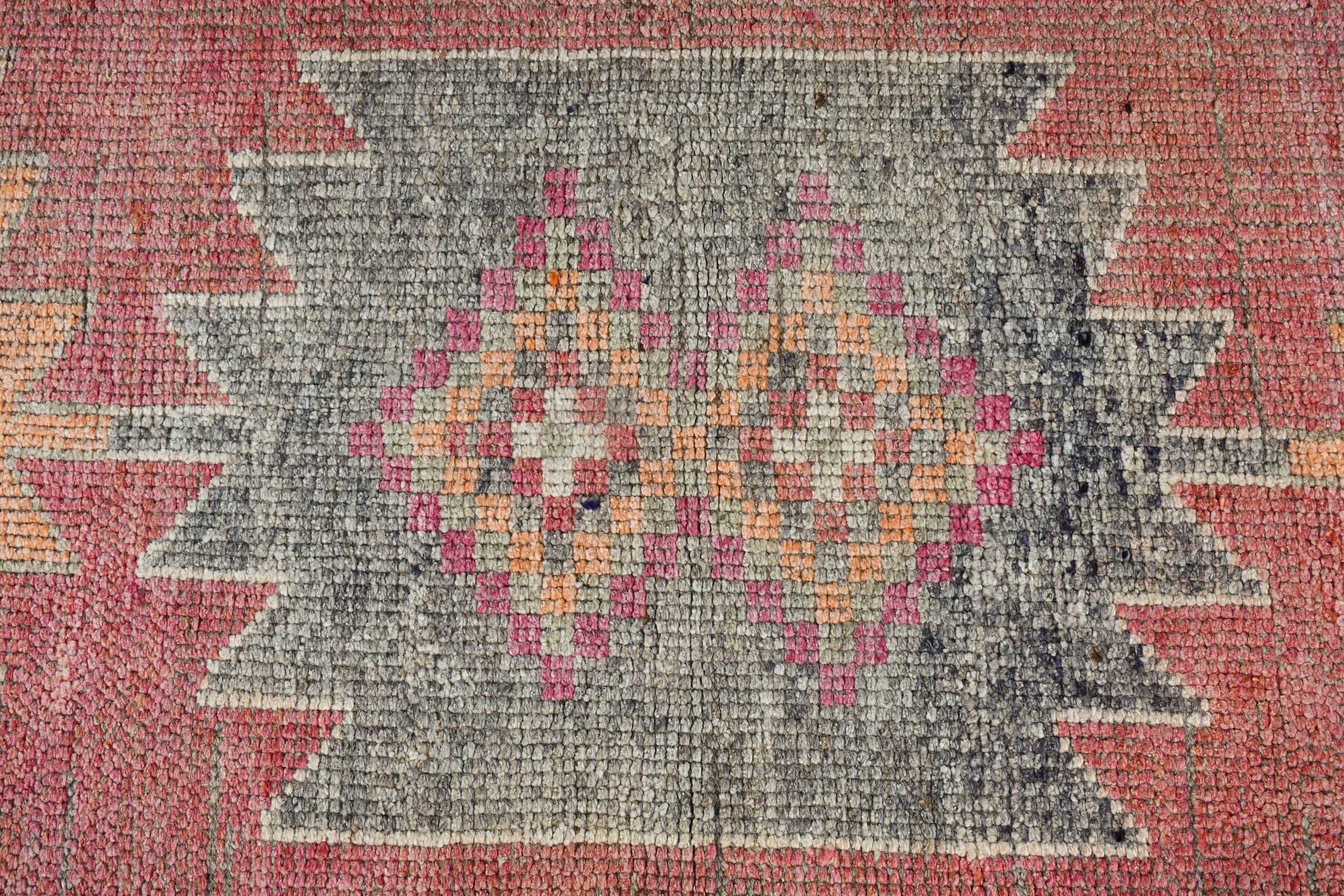 Turkish Rug, Antique Rug, Art Rug, 2.8x9.6 ft Runner Rug, Wool Rug, Vintage Rug, Stair Rug, Hallway Rug, Red Kitchen Rugs, Rugs for Kitchen