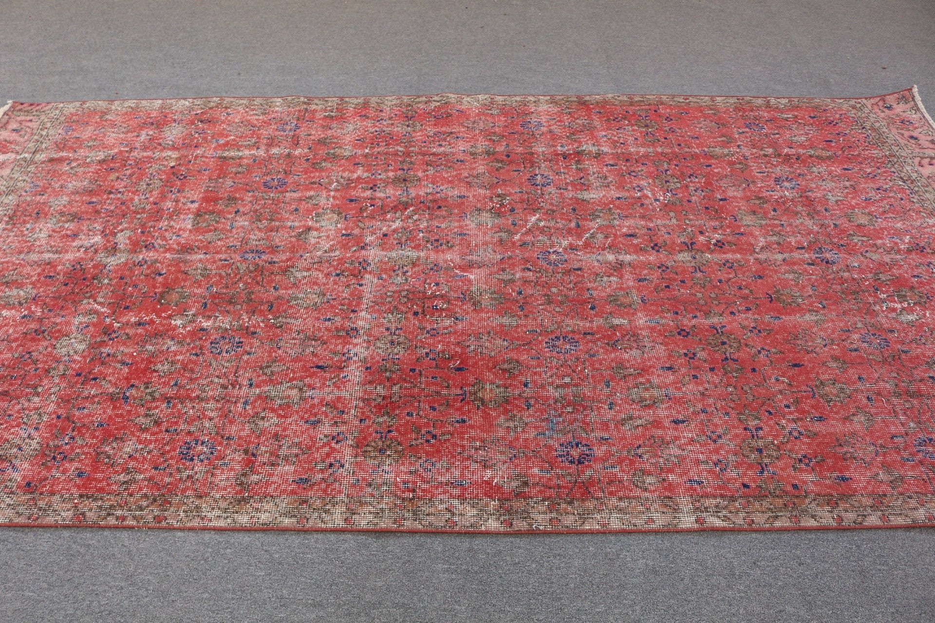 Bedroom Rugs, Turkish Rug, Vintage Decor Rug, Oushak Rug, Vintage Rugs, Living Room Rug, Red Bedroom Rugs, 5.2x10.3 ft Large Rug, Salon Rug