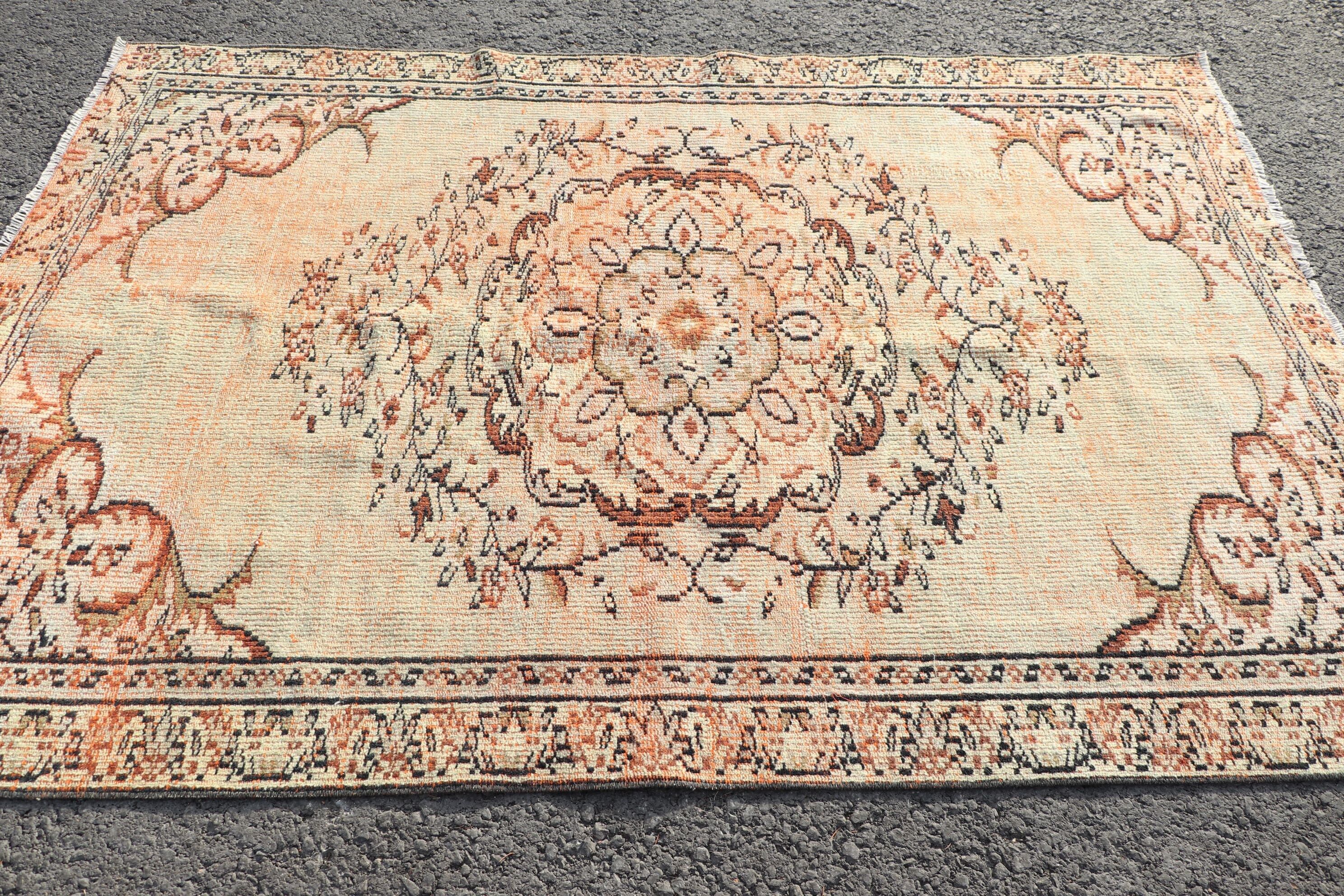 Vintage Halı, Çocuk Odası Halıları, 4,9x7,1 ft Alan Halısı, Yemek Odası Halıları, Turuncu Mutfak Halısı, Fas Halısı, Parlak Halılar, Yün Halı, Türk Halıları