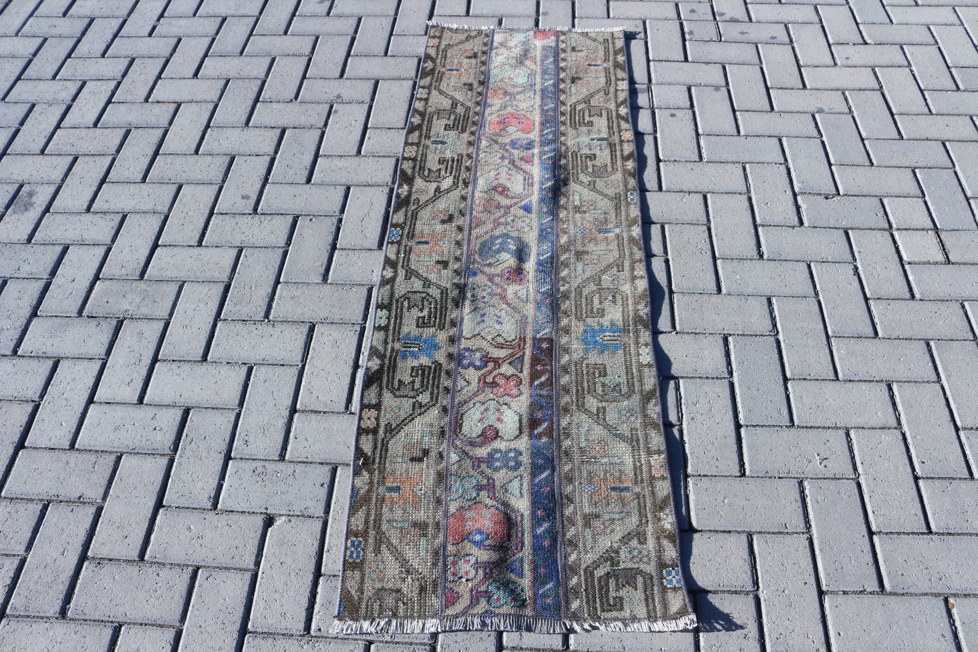 Boho Rug, Turkish Rugs, Green  1.8x5.2 ft Runner Rugs, Stair Rug, Oriental Rug, Vintage Rug, Antique Rugs, Hallway Rugs