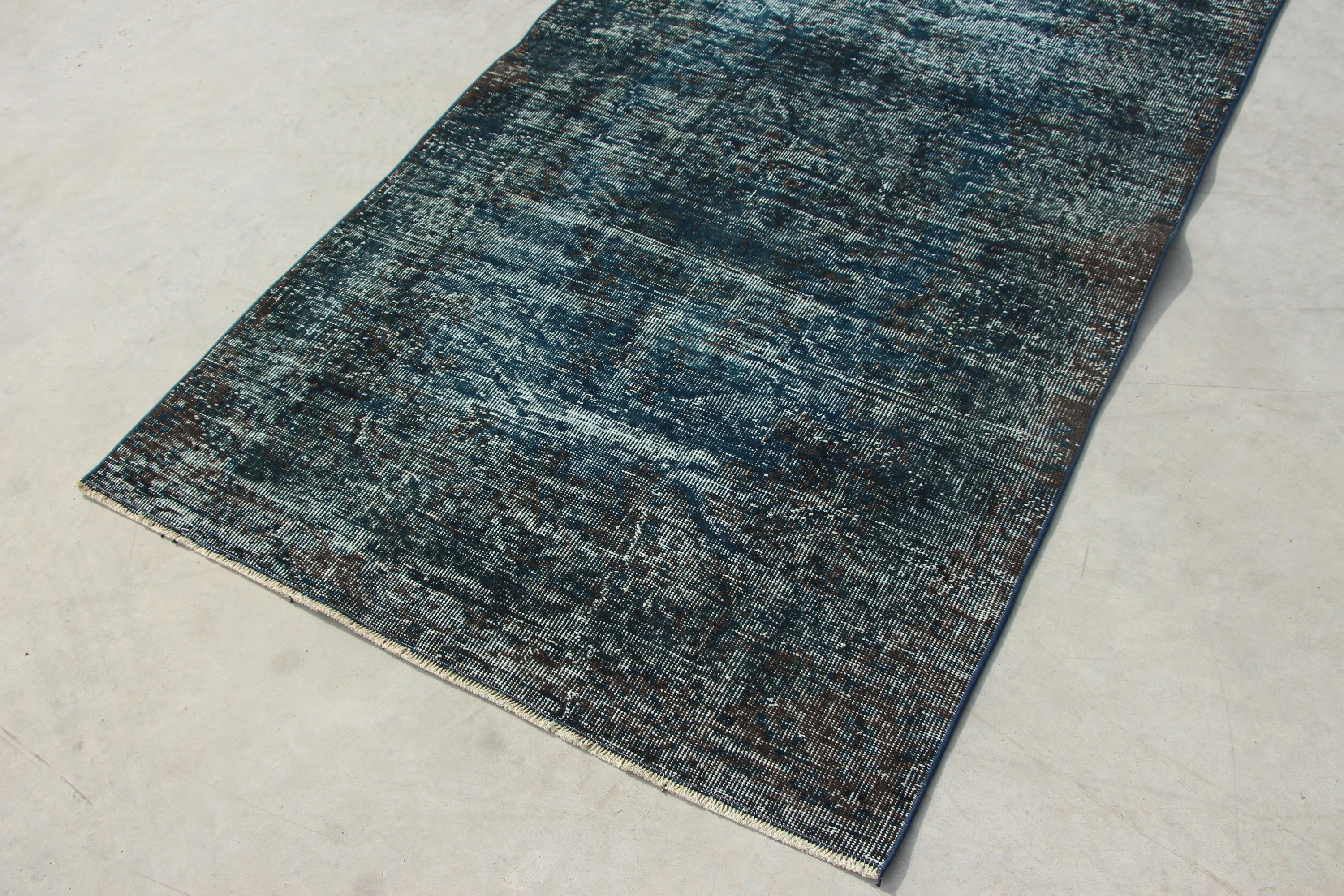 Blue Kitchen Rugs, 3.7x6.4 ft Accent Rug, Wool Rug, Rugs for Bedroom, Cool Rugs, Vintage Rugs, Nursery Rug, Turkish Rugs, Entry Rug