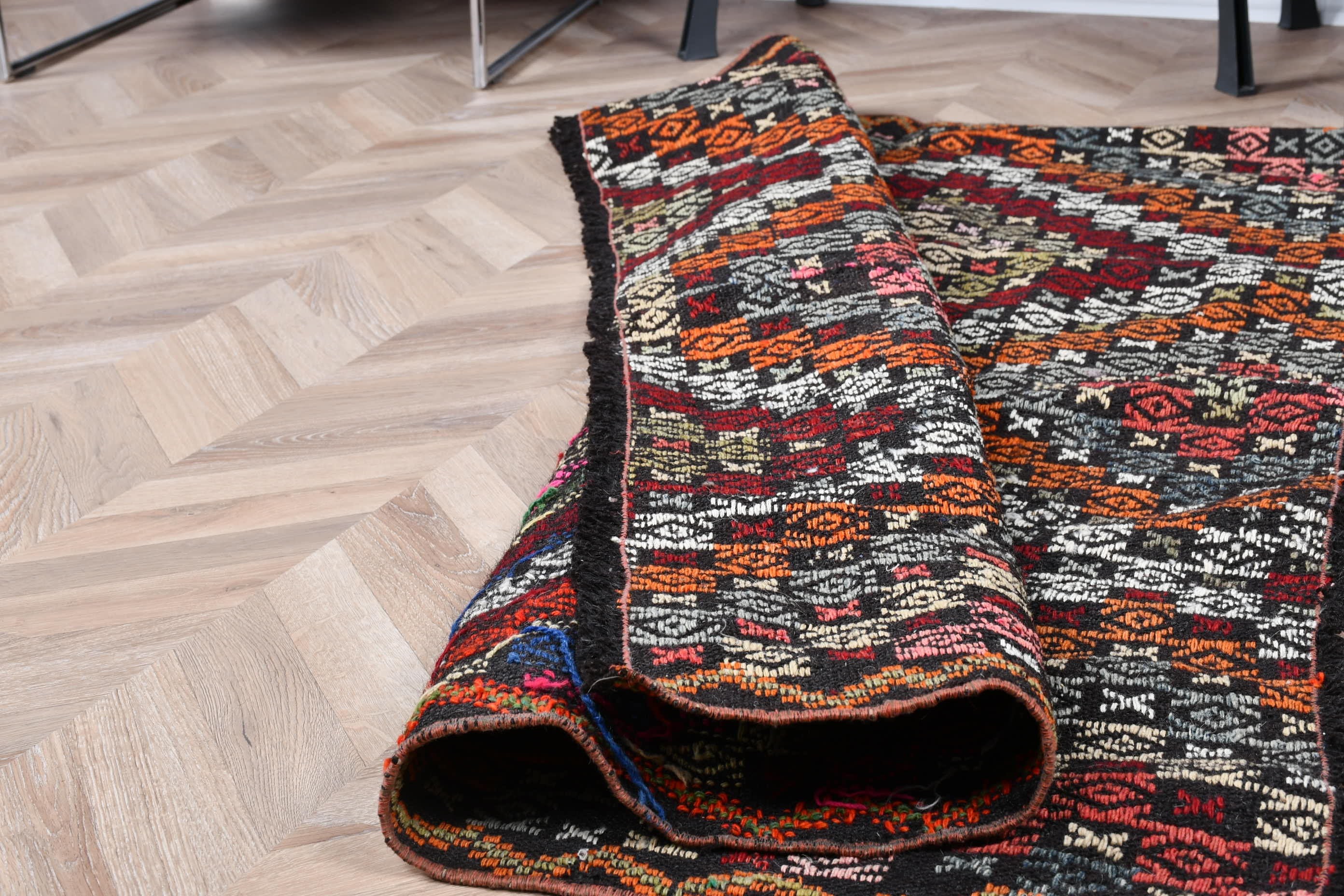 Çocuk Halıları, Yatak Odası Halıları, Türk Halısı, Kilim, Siyah 5,3x3,7 ft Accent Halı, Mutfak Halıları, Vintage Halı, Oushak Halı