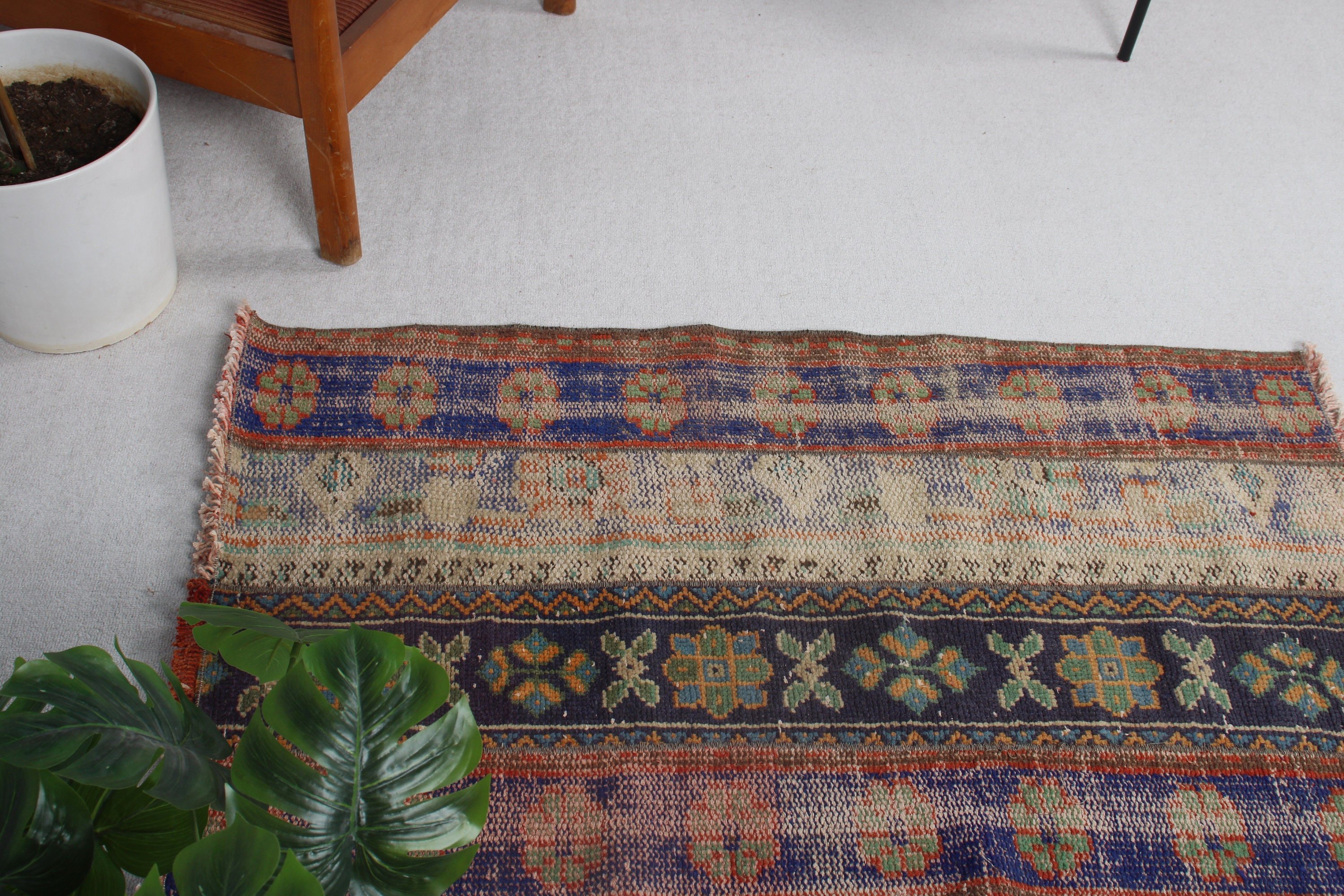 Vintage Halı, Lüks Halı, Mutfak Halıları, Kabile Halıları, 2.4x4.1 ft Küçük Halı, Duvara Asılı Halılar, Mavi Yatak Odası Halıları, Ev Dekorasyonu Halısı, Türk Halısı