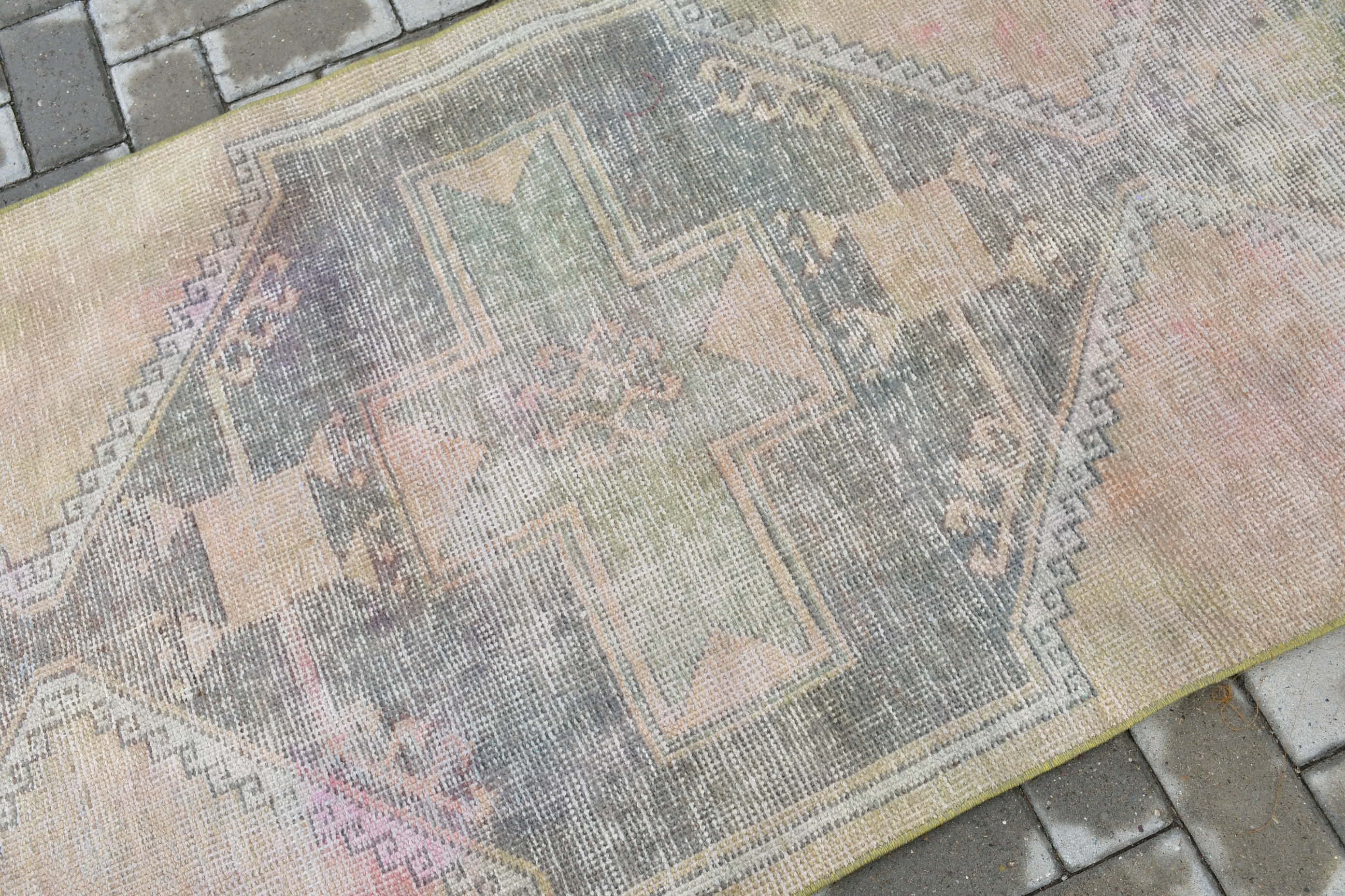 Antique Rug, 3.1x8.3 ft Runner Rugs, Turkish Rug, Corridor Rug, Oriental Rug, Decorative Rug, Vintage Rug, Hallway Rugs, Black Bedroom Rug