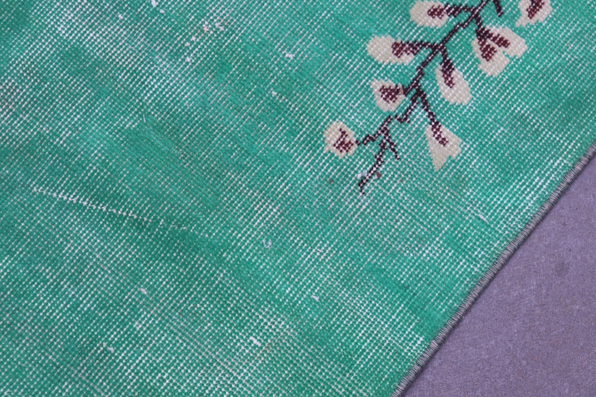 Kitchen Rugs, 3.1x6.5 ft Accent Rugs, Cool Rug, Vintage Rug, Nursery Rug, Turkish Rugs, Rugs for Entry, Bedroom Rug, Green Moroccan Rugs