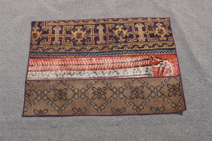Vintage Rugs, Anatolian Rug, 2.1x3.1 ft Small Rug, Brown Wool Rug, Car Mat Rug, Cool Rug, Door Mat Rug, Rugs for Kitchen, Turkish Rug