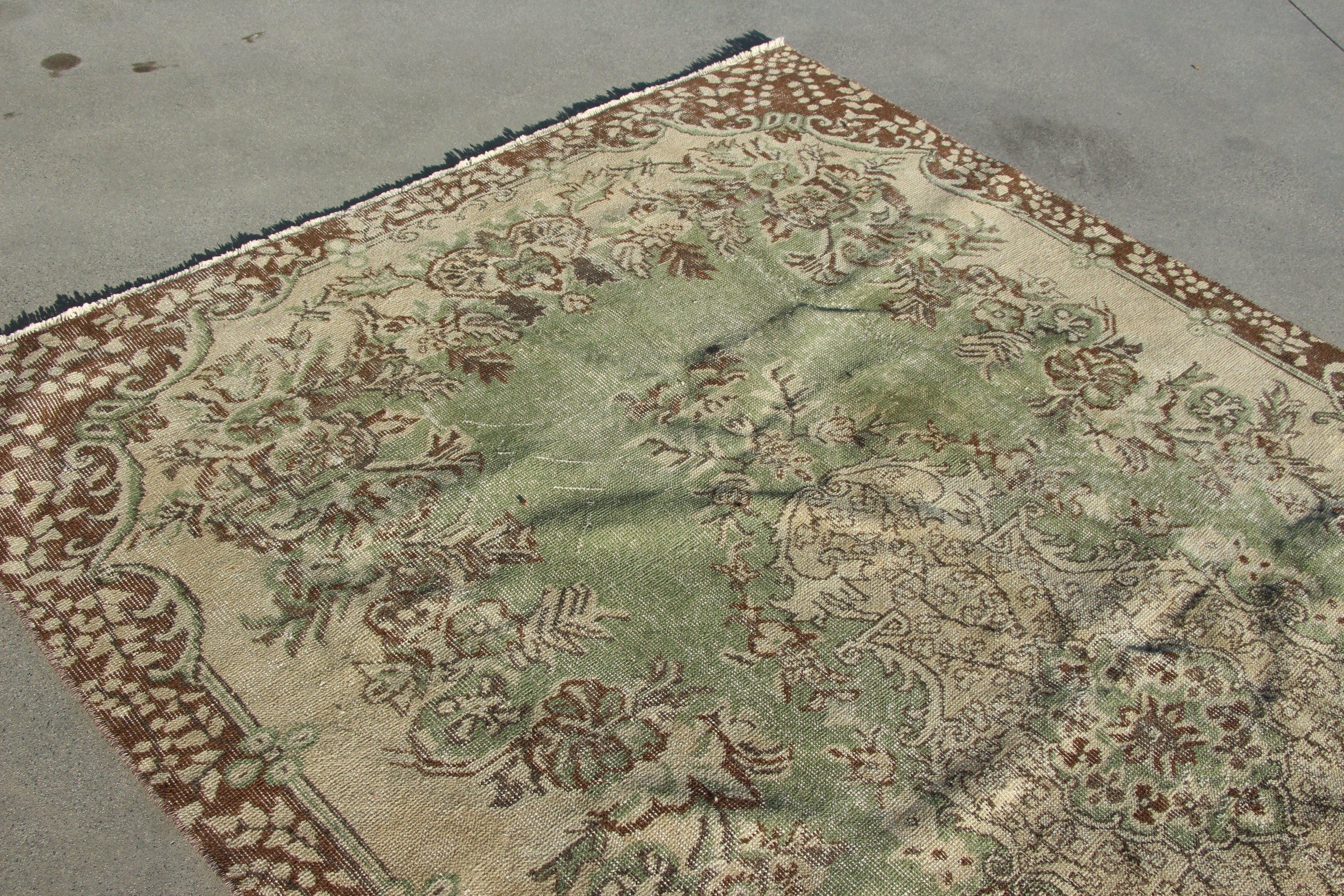 Aztek Halısı, 5,5x8,8 ft Büyük Halı, Vintage Halılar, Büyük Boho Halıları, Nötr Halılar, Düz Dokuma Halı, Oturma Odası Halısı, Kahverengi Soğuk Halılar, Türk Halısı