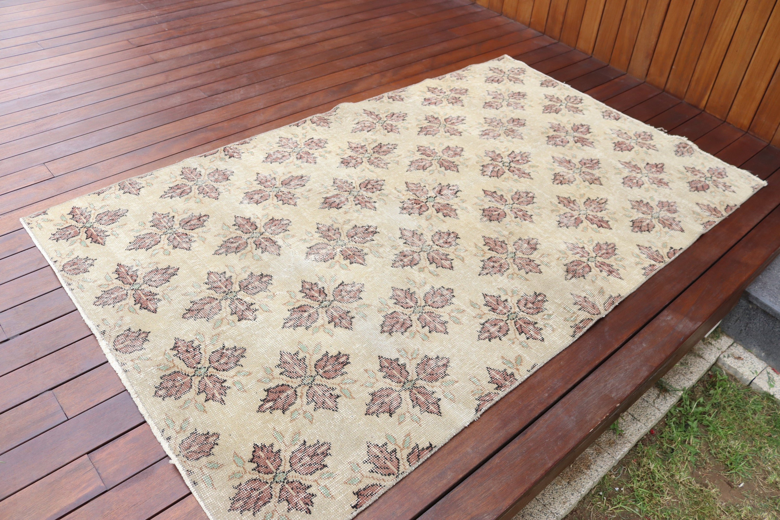 Vintage Halı, Merdiven Halıları, Oushak Halıları, 3,8x13,1 ft Runner Halıları, Bej Fas Halıları, Türk Halısı, Vintage Runner Halısı, Bildiri Halısı