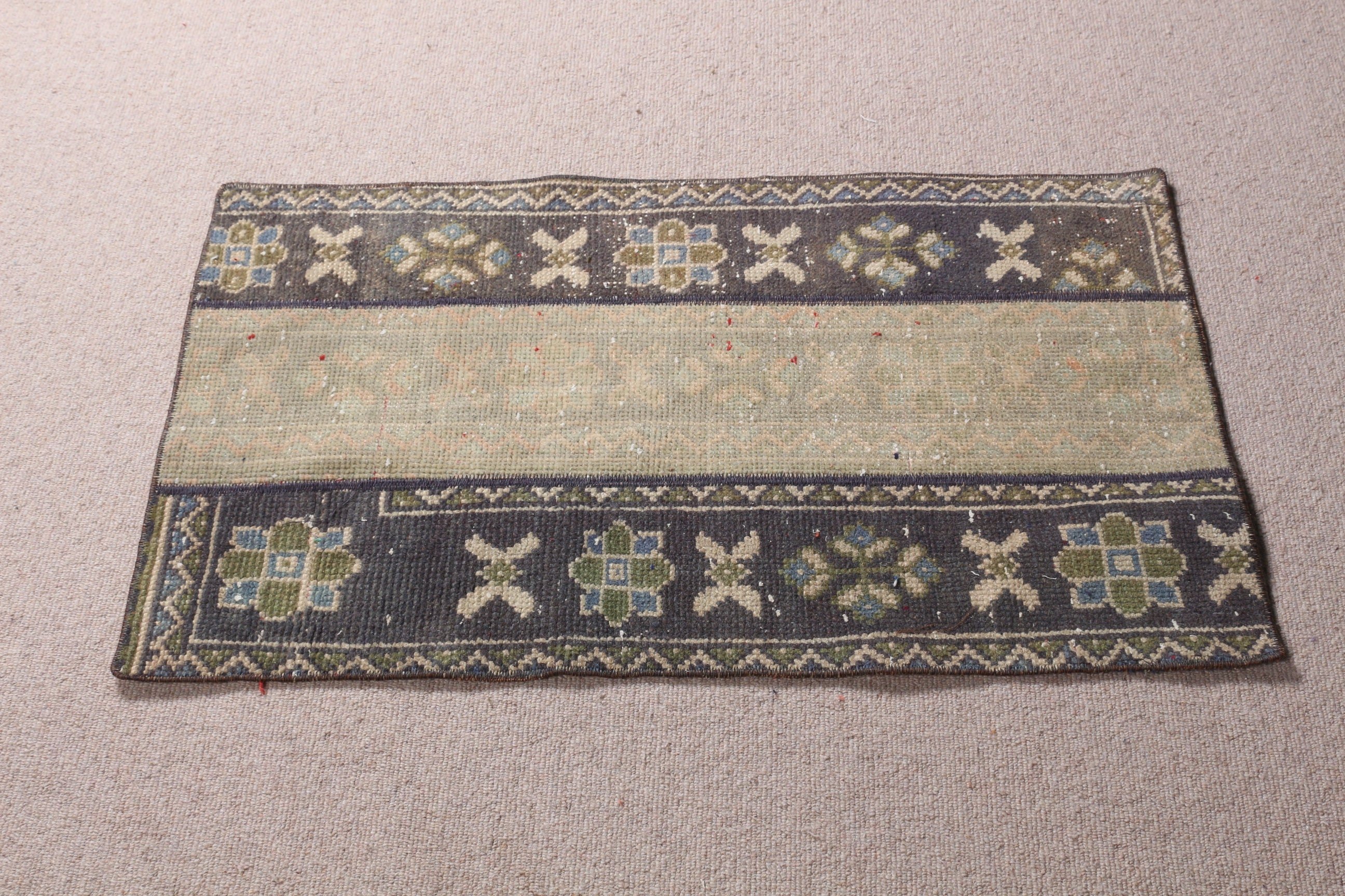 Yer Halıları, Vintage Halı, Oryantal Halı, Bej Oushak Halıları, Türk Halısı, Banyo Halıları, Kapı Paspası Halıları, 1.9x3.3 ft Küçük Halılar, Banyo Halısı