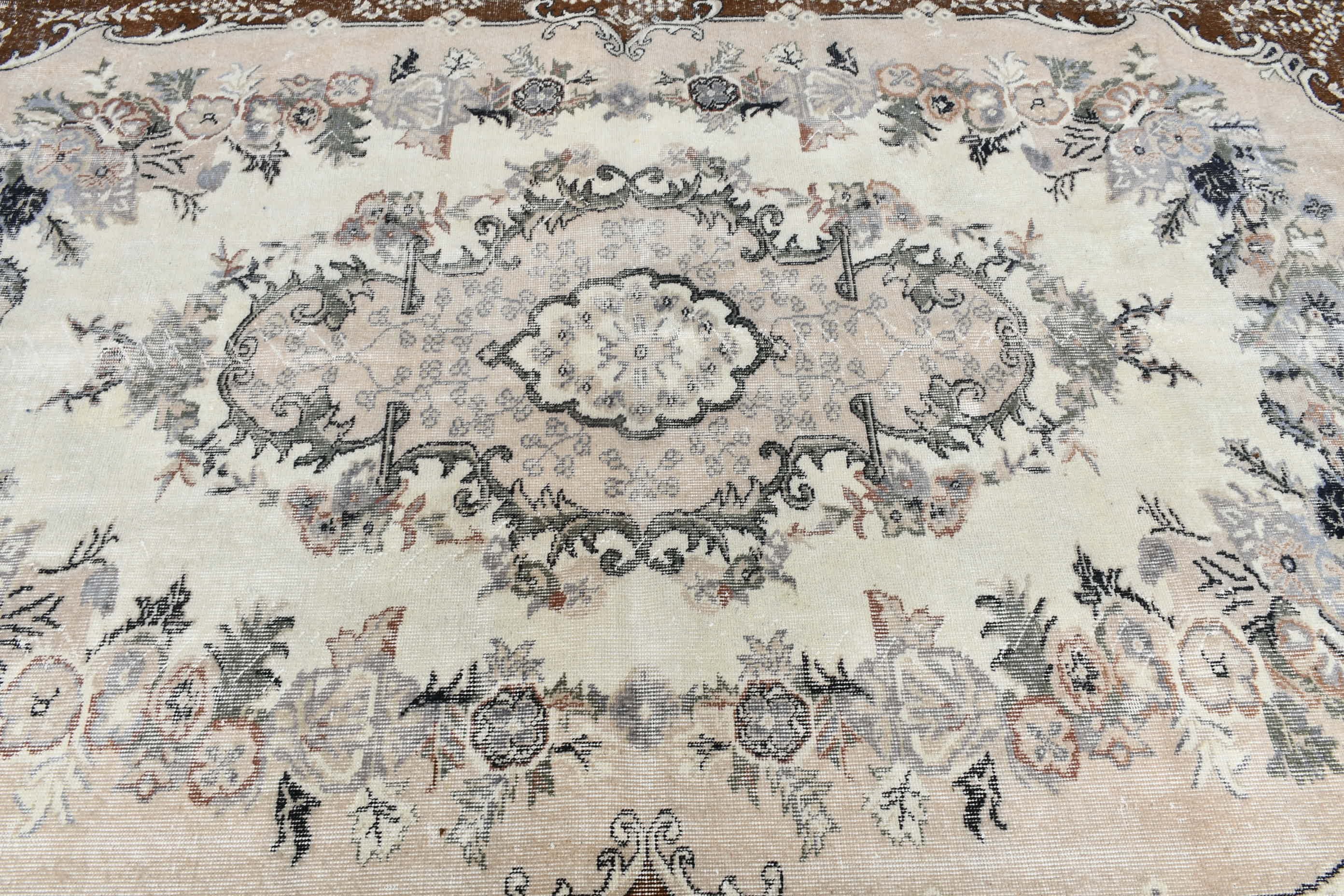 5.7x9.3 ft Large Rugs, Turkish Rug, Living Room Rug, Rugs for Salon, Vintage Rugs, Salon Rugs, Oriental Rug, Antique Rug, Beige Cool Rug