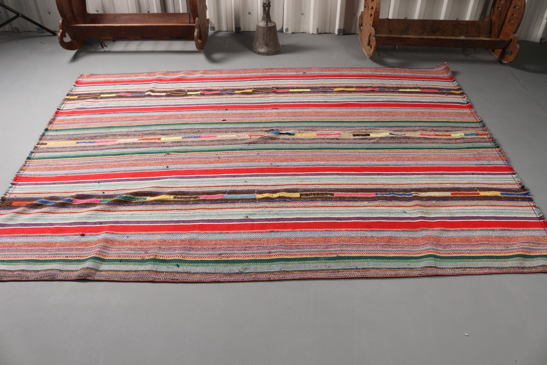 Vintage Rug, Living Room Rug, Red Cool Rug, Kitchen Rugs, Dining Room Rug, Turkish Rugs, 5.4x7.7 ft Large Rug, Oriental Rugs, Kilim