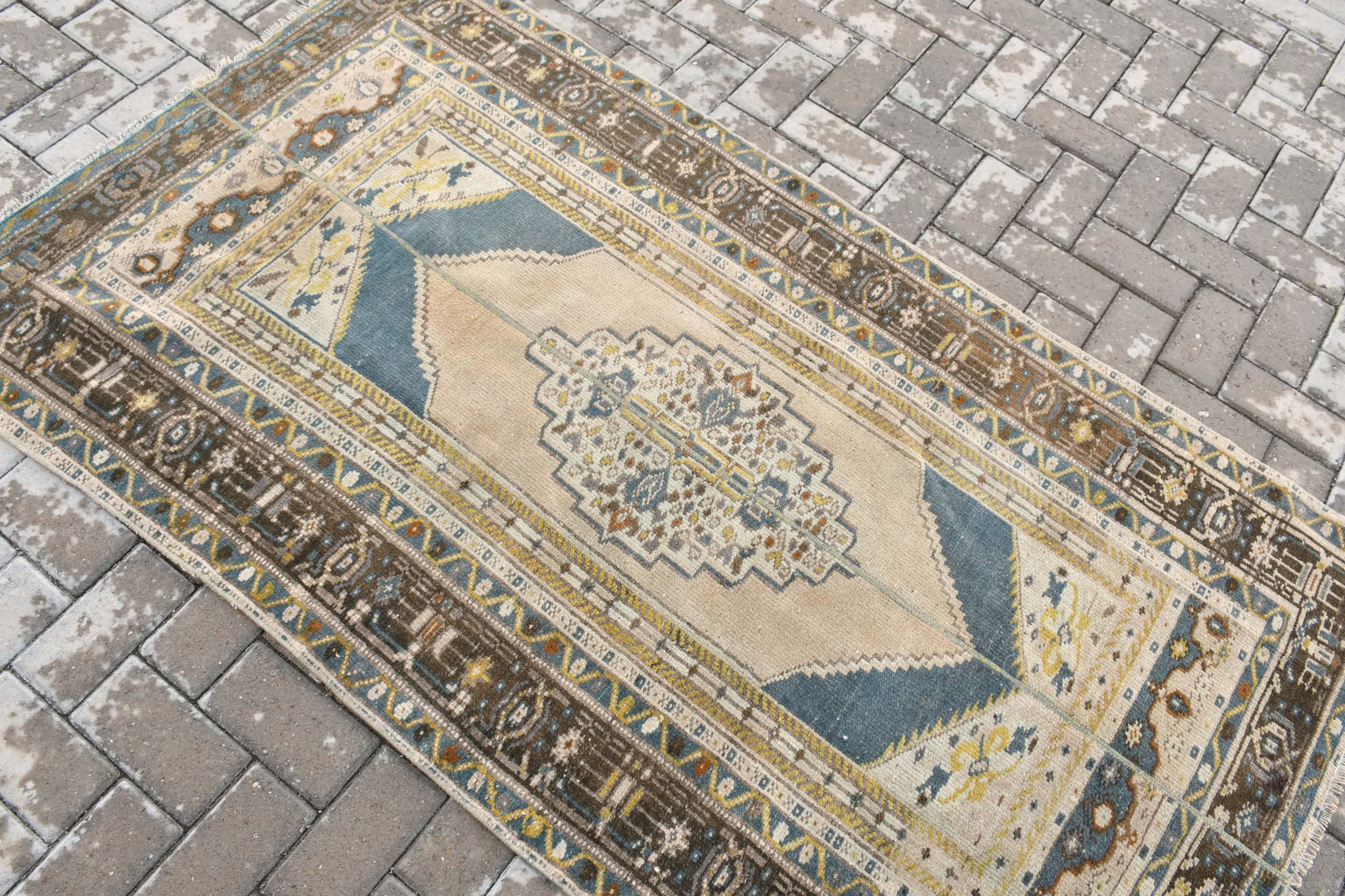 Vintage Rug, Rugs for Entry, Entry Rug, Turkish Rugs, Oriental Rugs, 3.5x6.2 ft Accent Rug, Brown Oushak Rug, Floor Rugs, Kitchen Rug