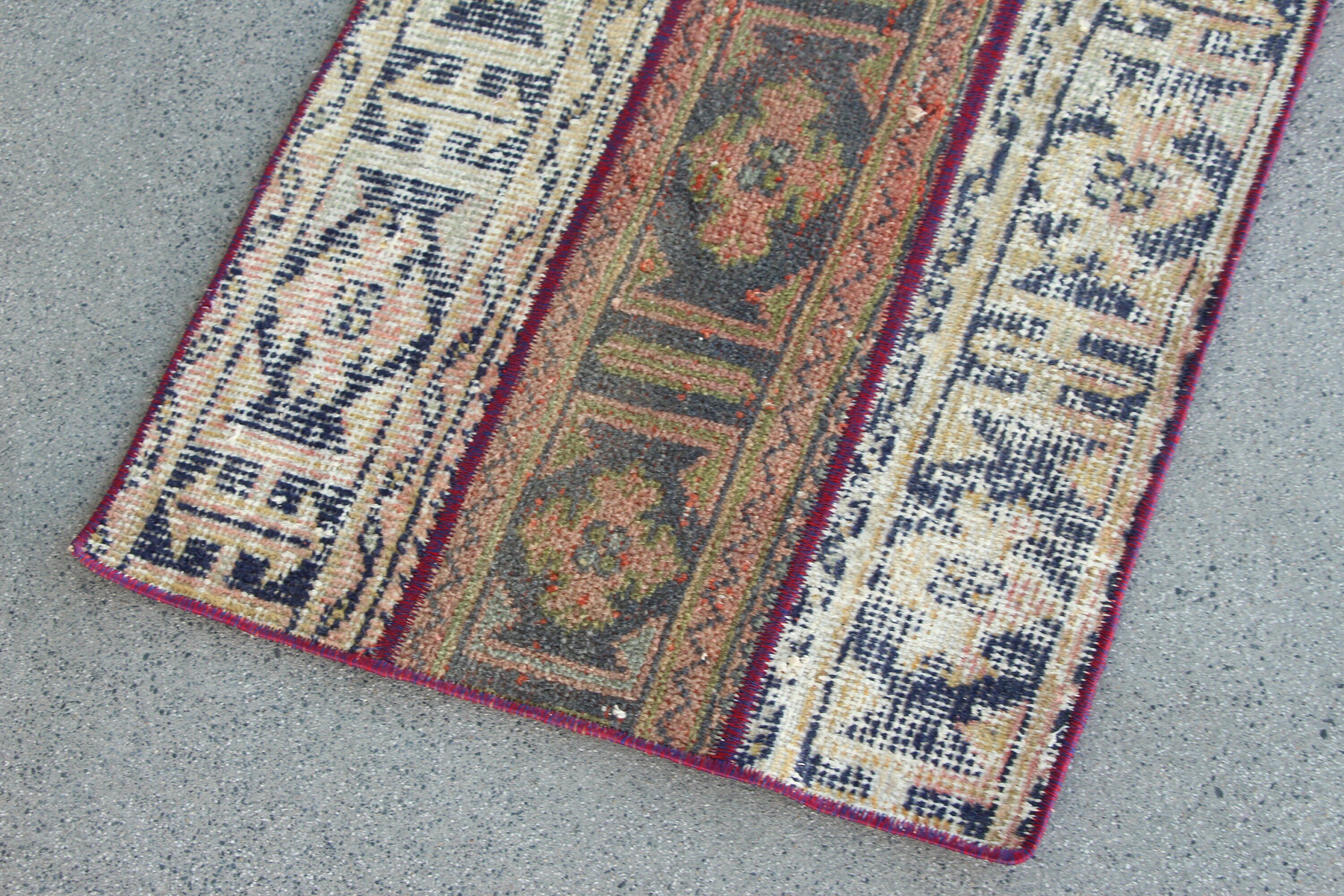 Vintage Rug, Turkish Rugs, Car Mat Rug, 2x2.5 ft Small Rugs, Nursery Rug, Moroccan Rug, Oushak Rug, Rugs for Car Mat, Blue Floor Rug