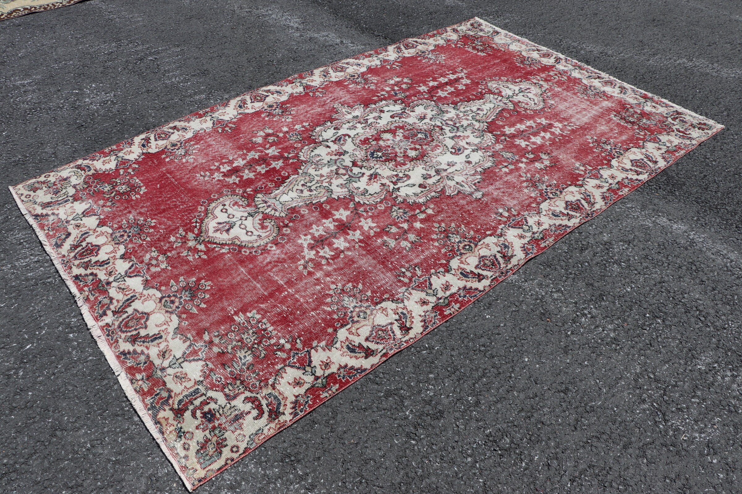 Dining Room Rug, Bedroom Rug, Oushak Rug, 5.4x9.1 ft Large Rug, Cool Rug, Vintage Rug, Red Moroccan Rugs, Outdoor Rugs, Turkish Rug